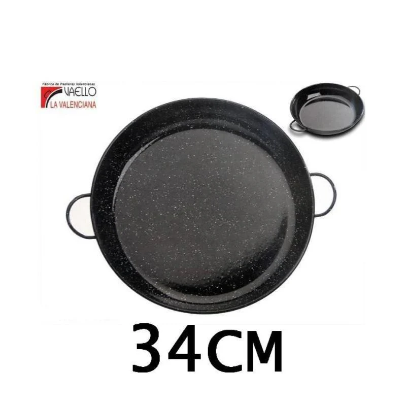 34 Cms Cazuela Esmaltada Negra Con Puntos Especial Para Cocinar Al Horno Vaello