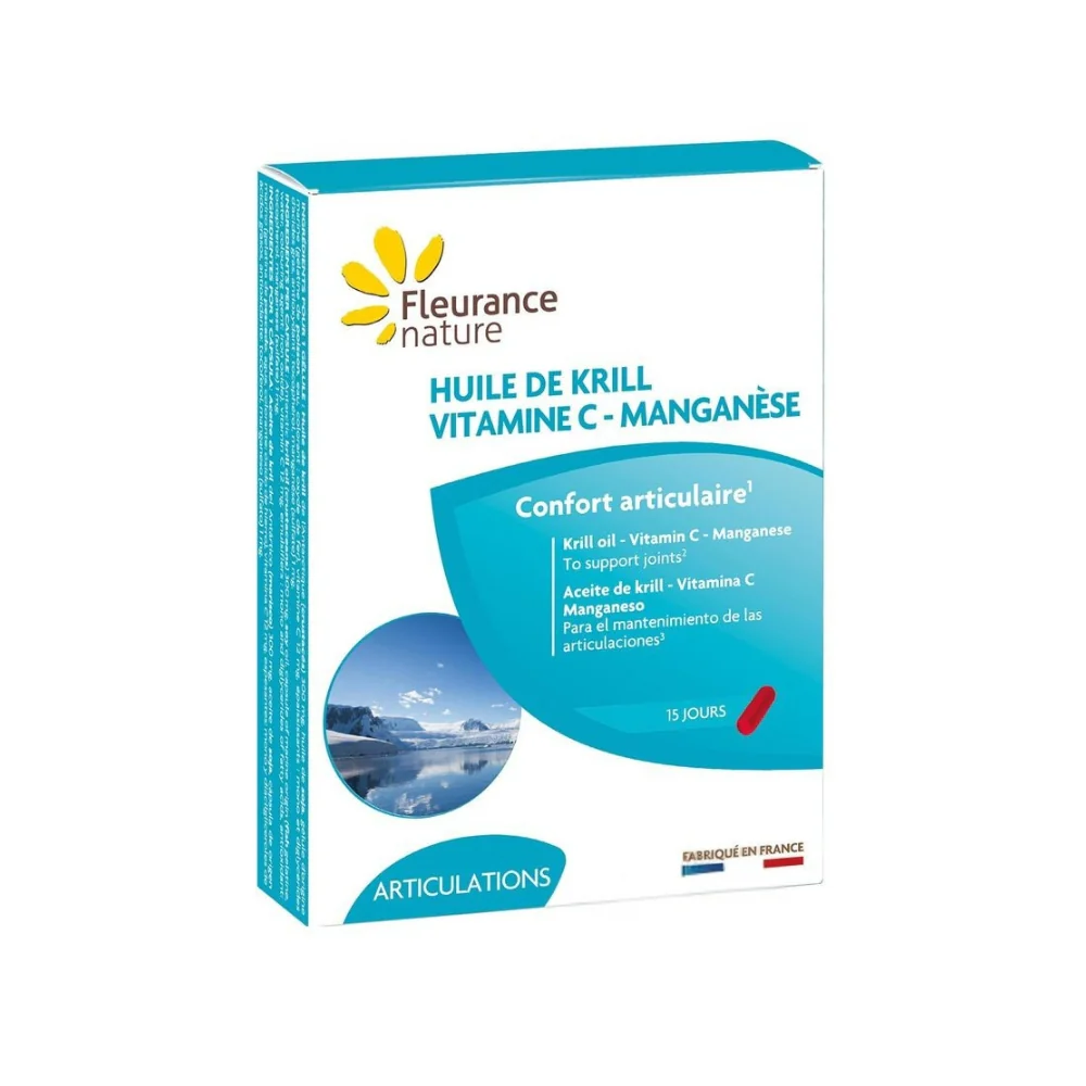 Aceite De Kril Vitamina C - Manganeso Fleurance Nature 15 Cápsulas
