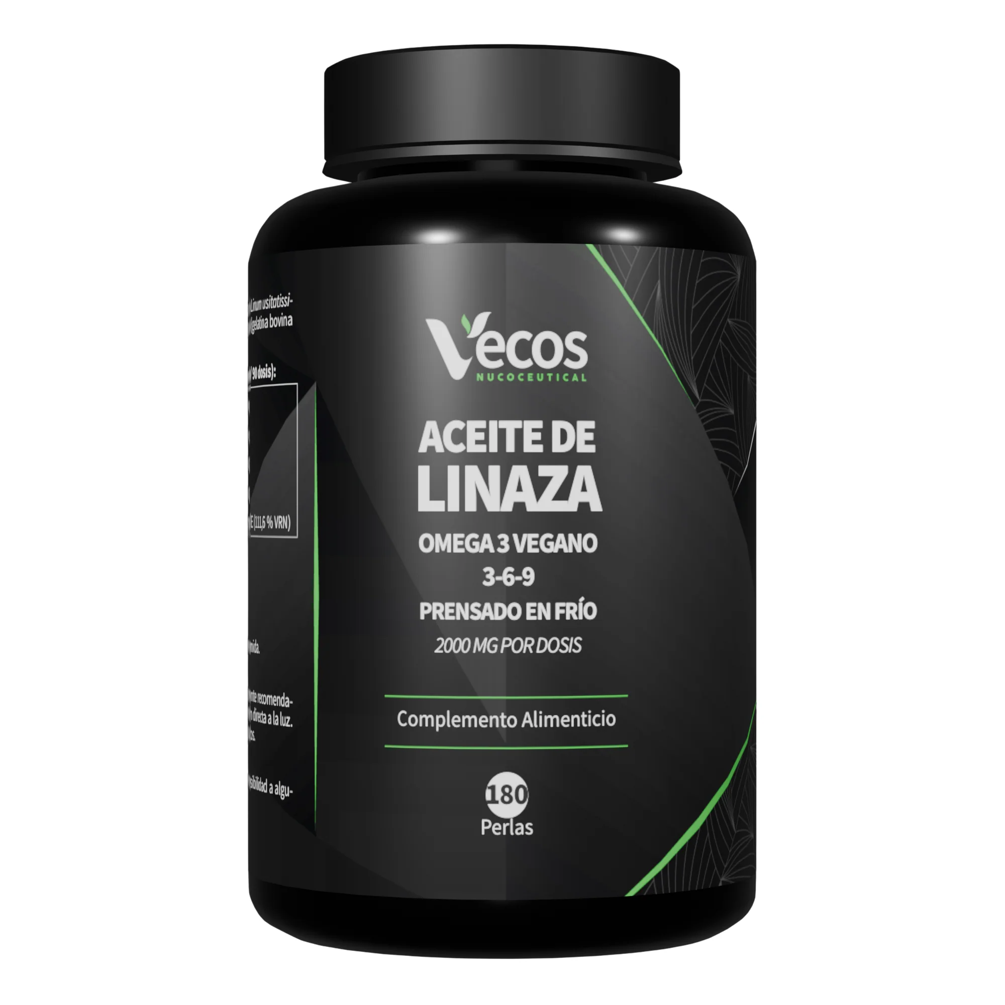 Aceite De Linaza 2000 Mg Vecos 180 Perlas | Corazón, Colesterol Y Antioxidante | Rico En Omega-3 De Origen Vegetal