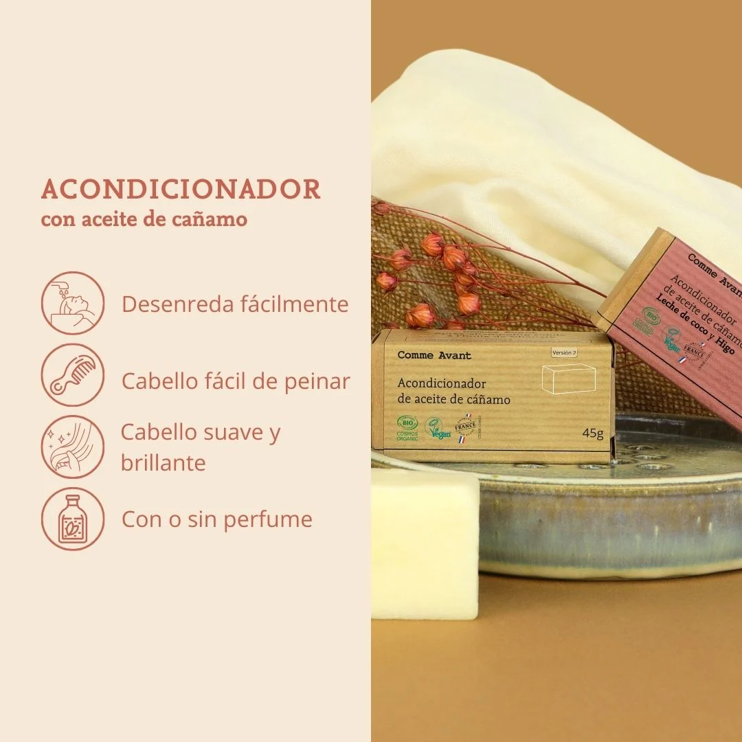 Acondicionador sólido con aceite de cáñamo Higo y Leche de Coco Comme Avant 45 g - Image 7