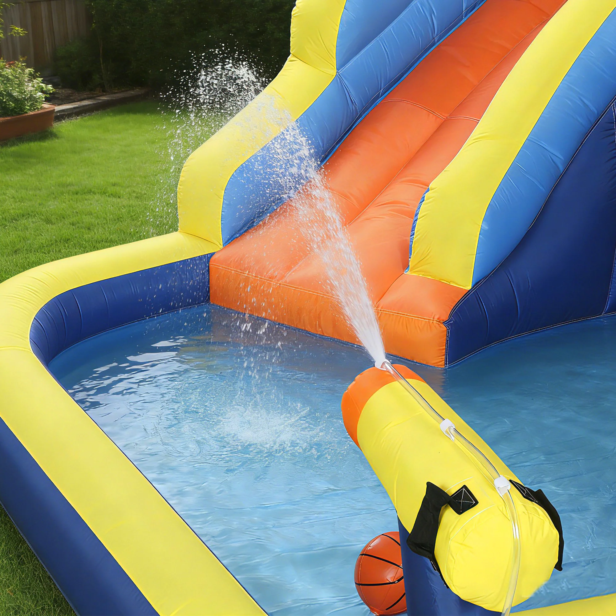 Aiyaplay Castillo Hinchable Acuático 8 En 1 Con Soplador 550w Tobogán Trampolín - Image 4