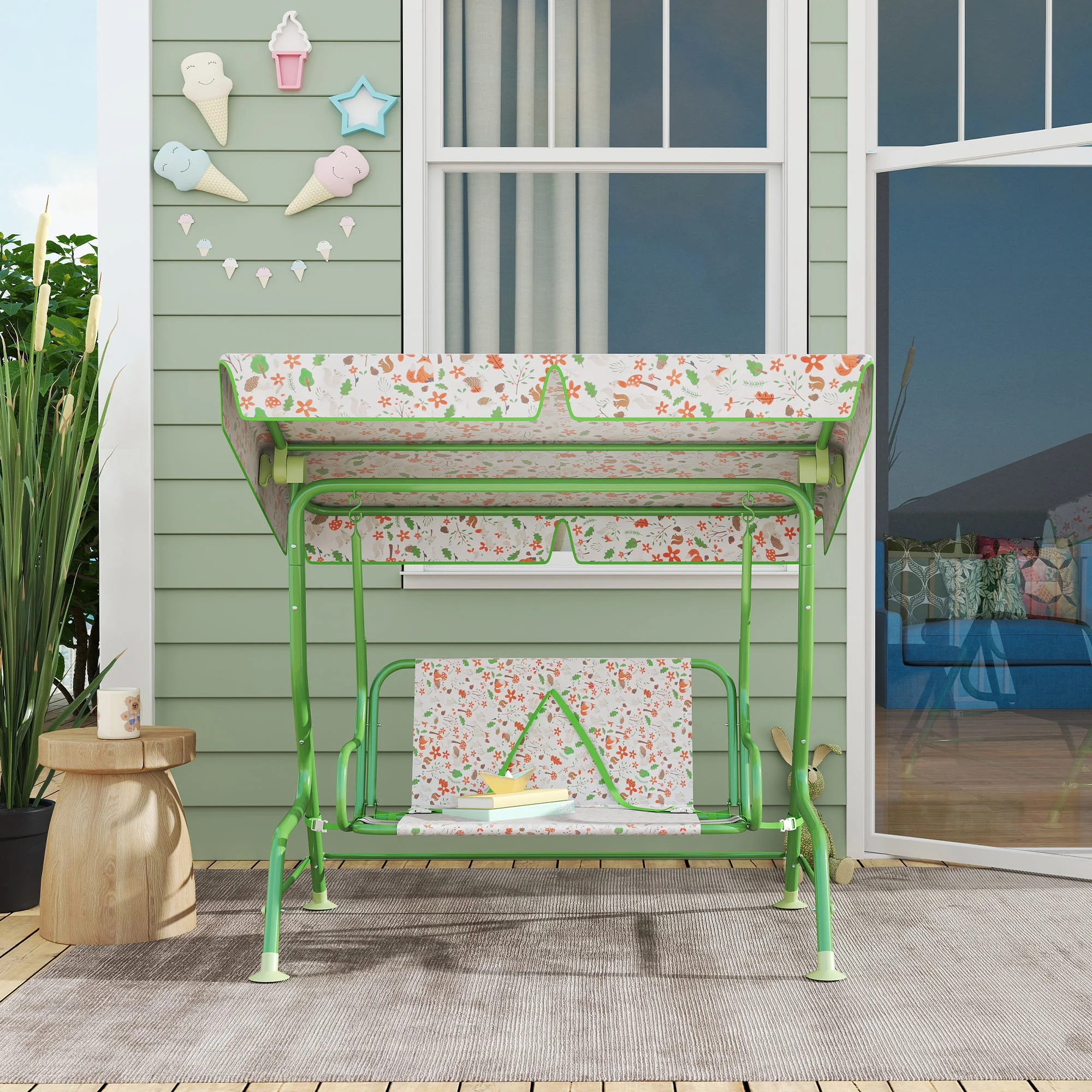 Aiyaplay Columpio De Jardín Exterior Para Niños De +3 Años 112x75x120 Cm Verde - Image 4