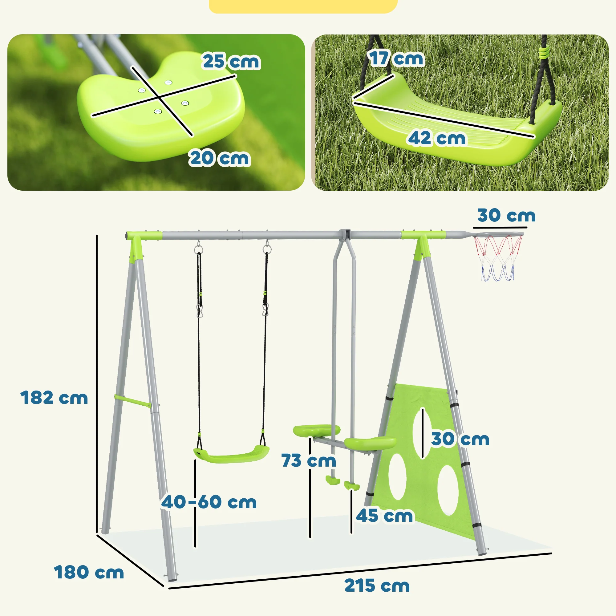 Aiyaplay Columpios Para Niños De +3 Años 4 En 1 Verde - Image 3