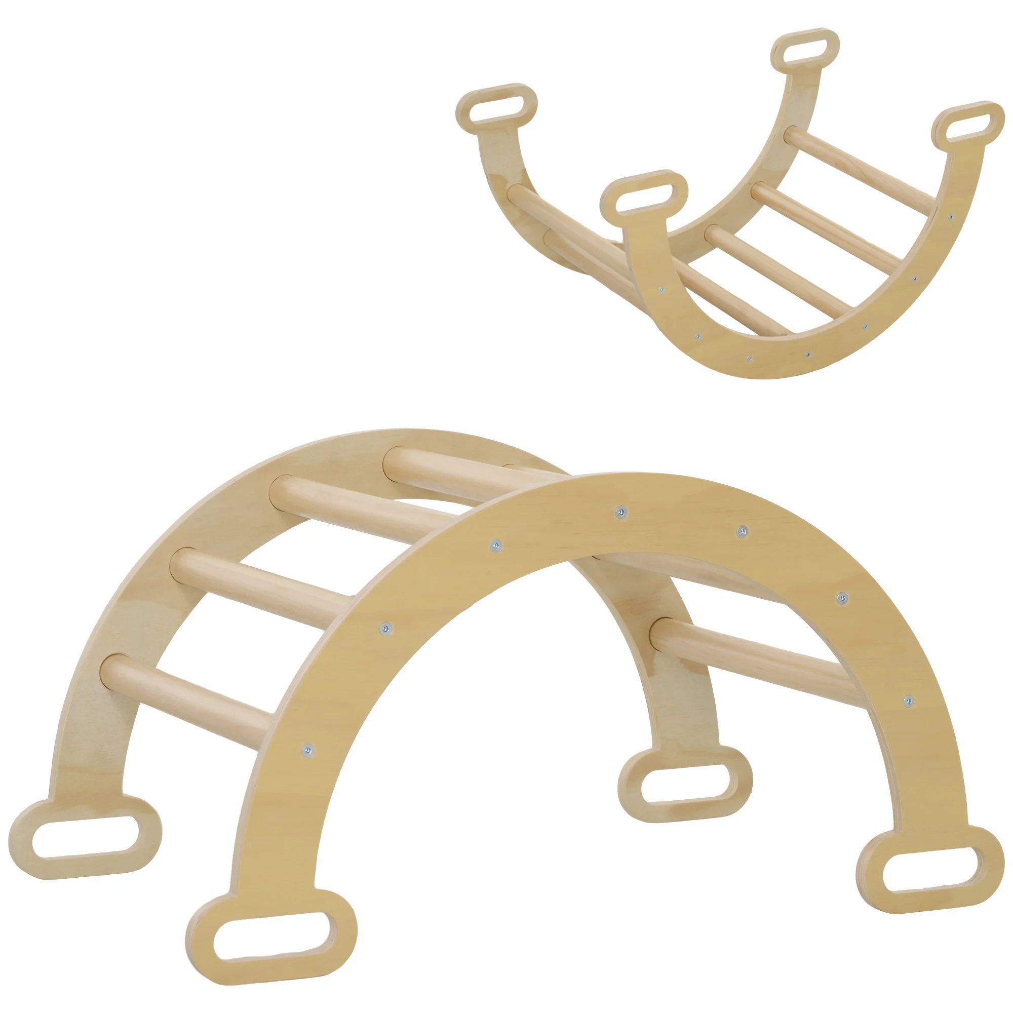 Aiyaplay Escalada Para Niños 2 En 1 Para Niños De 18-48 Meses 68x42x36cm Natural