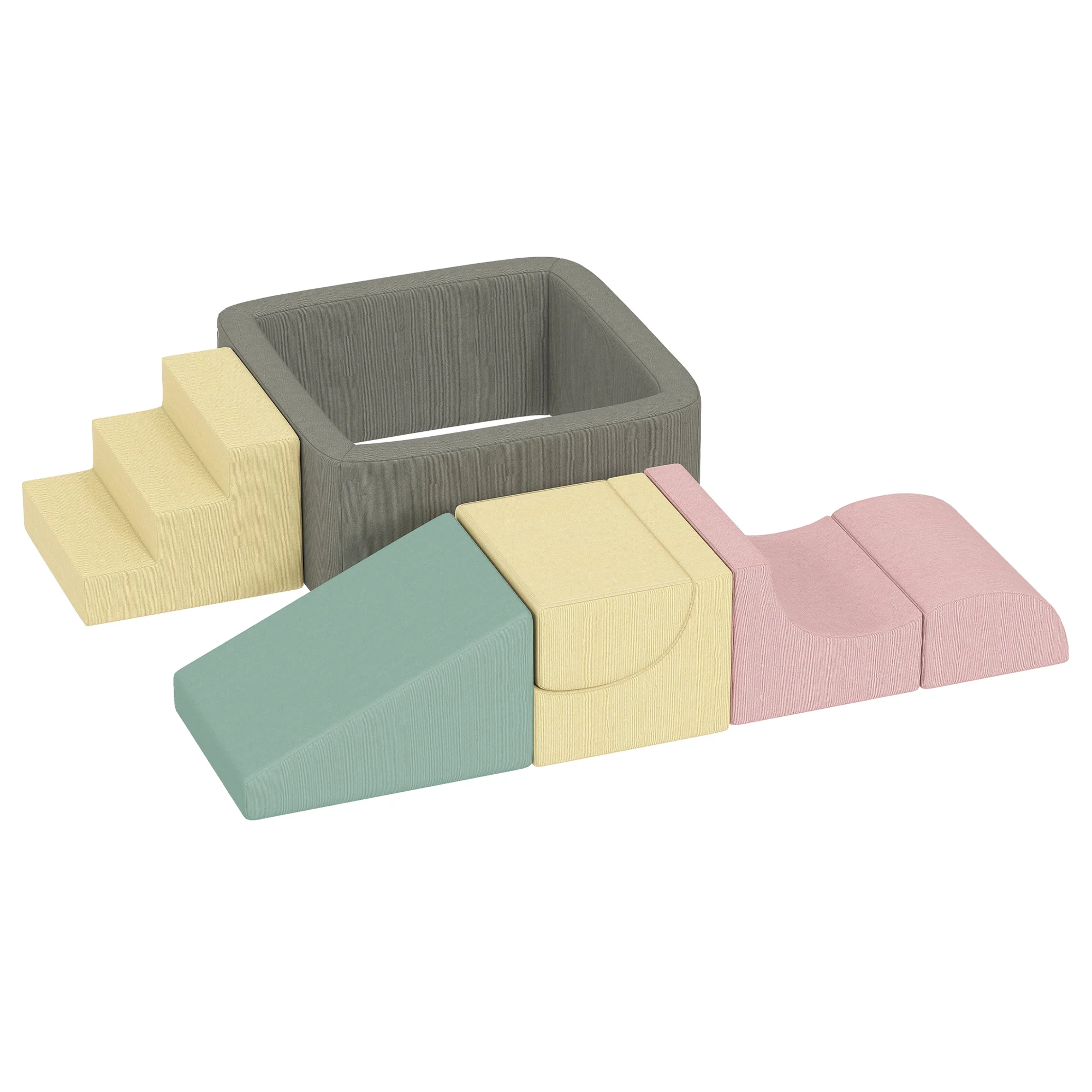 Aiyaplay Juego De 7 Bloques De Espuma Para Niños Fundas Lavables Multicolor