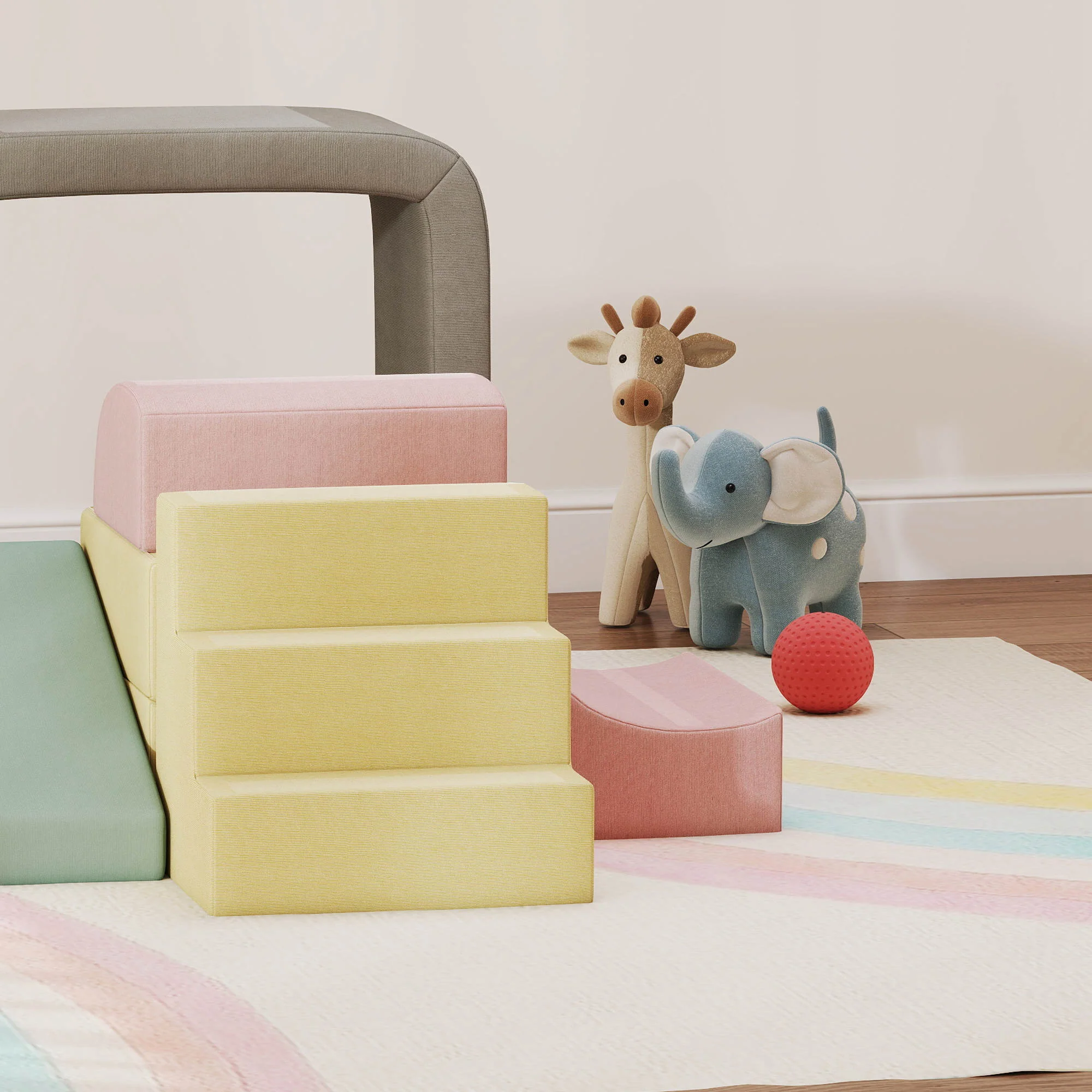 Aiyaplay Juego De 7 Bloques De Espuma Para Niños Fundas Lavables Multicolor - Image 4