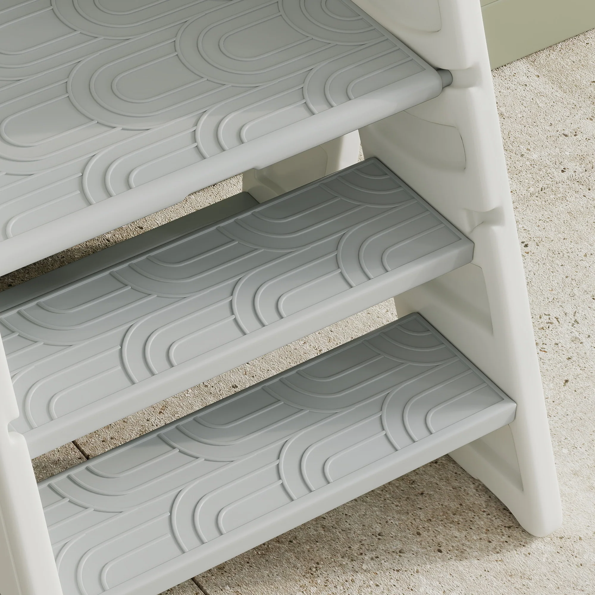 Aiyaplay Taburete Para Niños Plegable Y Ajustable Con Asa Gris Y Blanco - Image 5