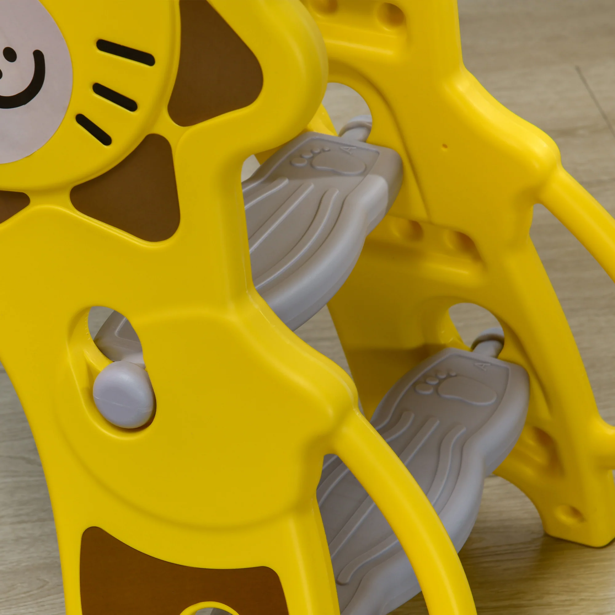 Aiyaplay Tobogán Infantil 3 En 1 Con 2 Escaleras 131x50x74 Cm Amarillo Y Gris - Image 5