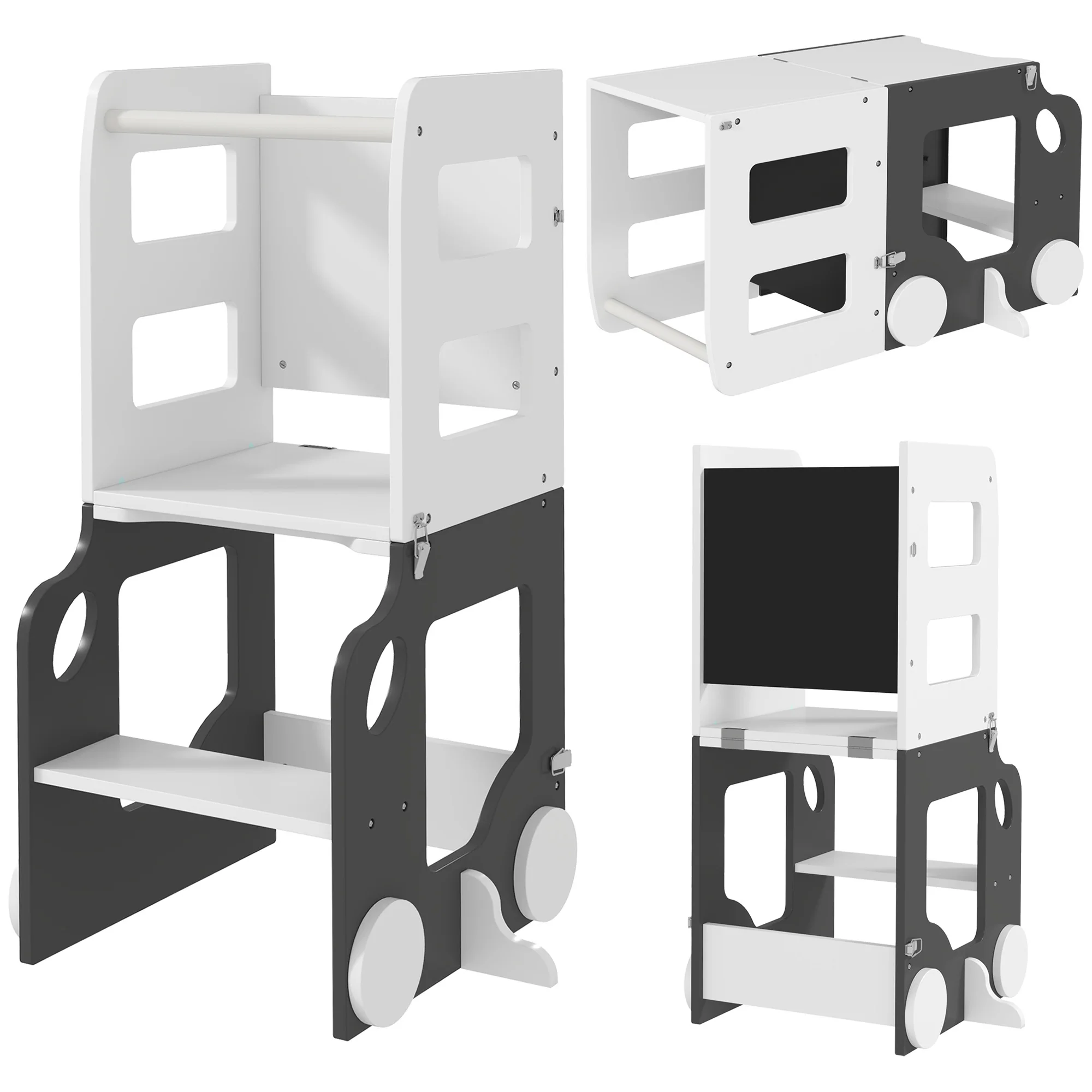 Aiyaplay Torre De Aprendizaje En Forma De Coche Convertible En Mesa Y Silla