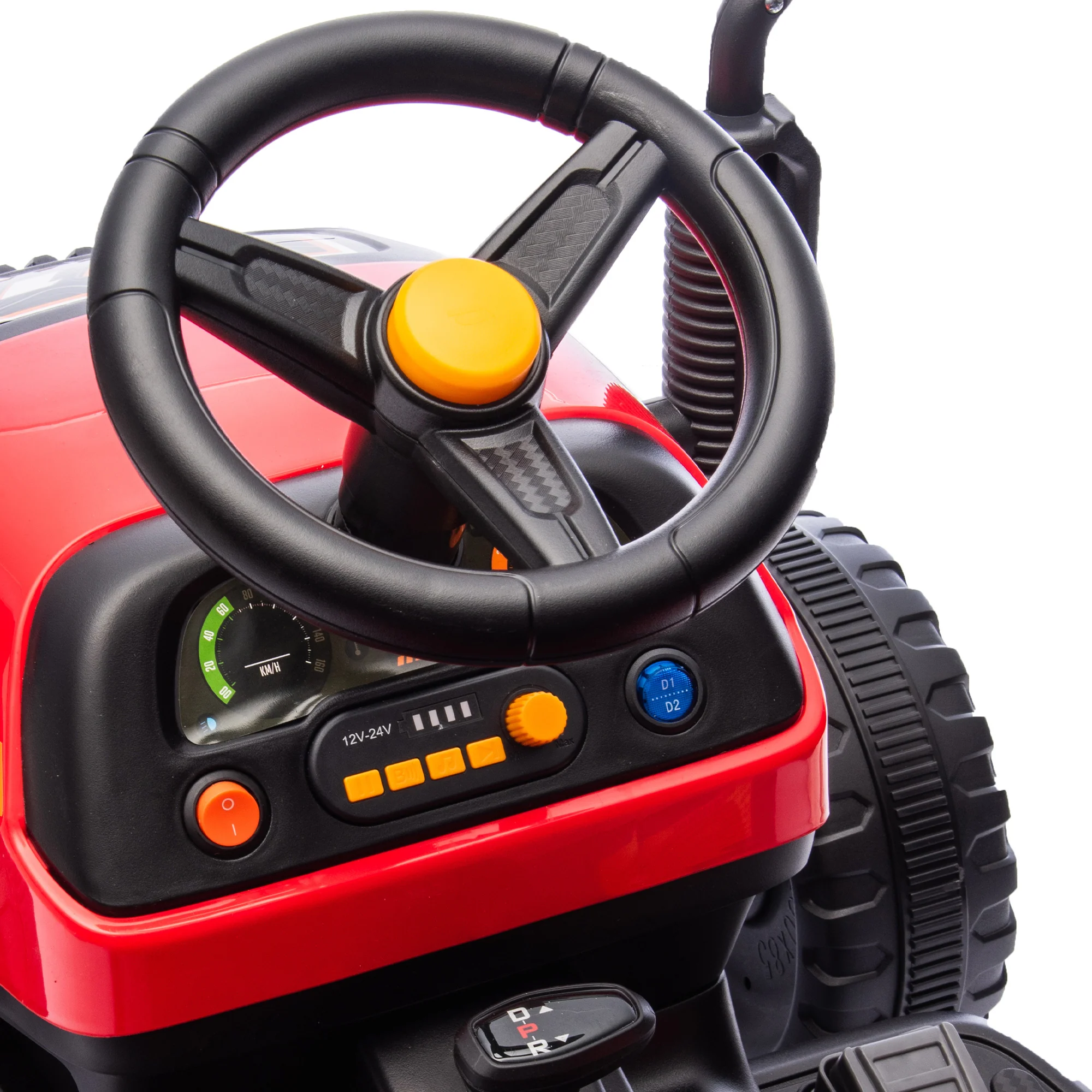 Aiyaplay Tractor Eléctrico Para Niños Con Remolque Desmontable Rojo - Image 5