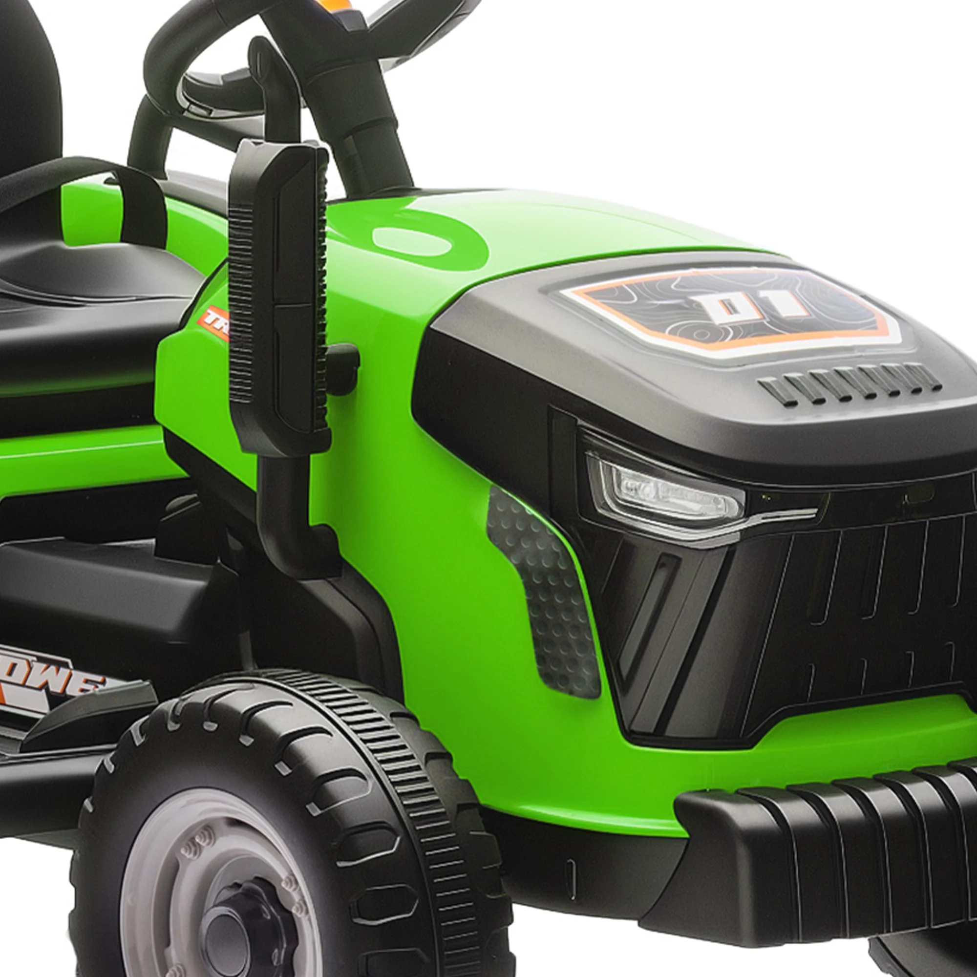 Aiyaplay Tractor Eléctrico Para Niños Con Remolque Desmontable Verde - Image 4