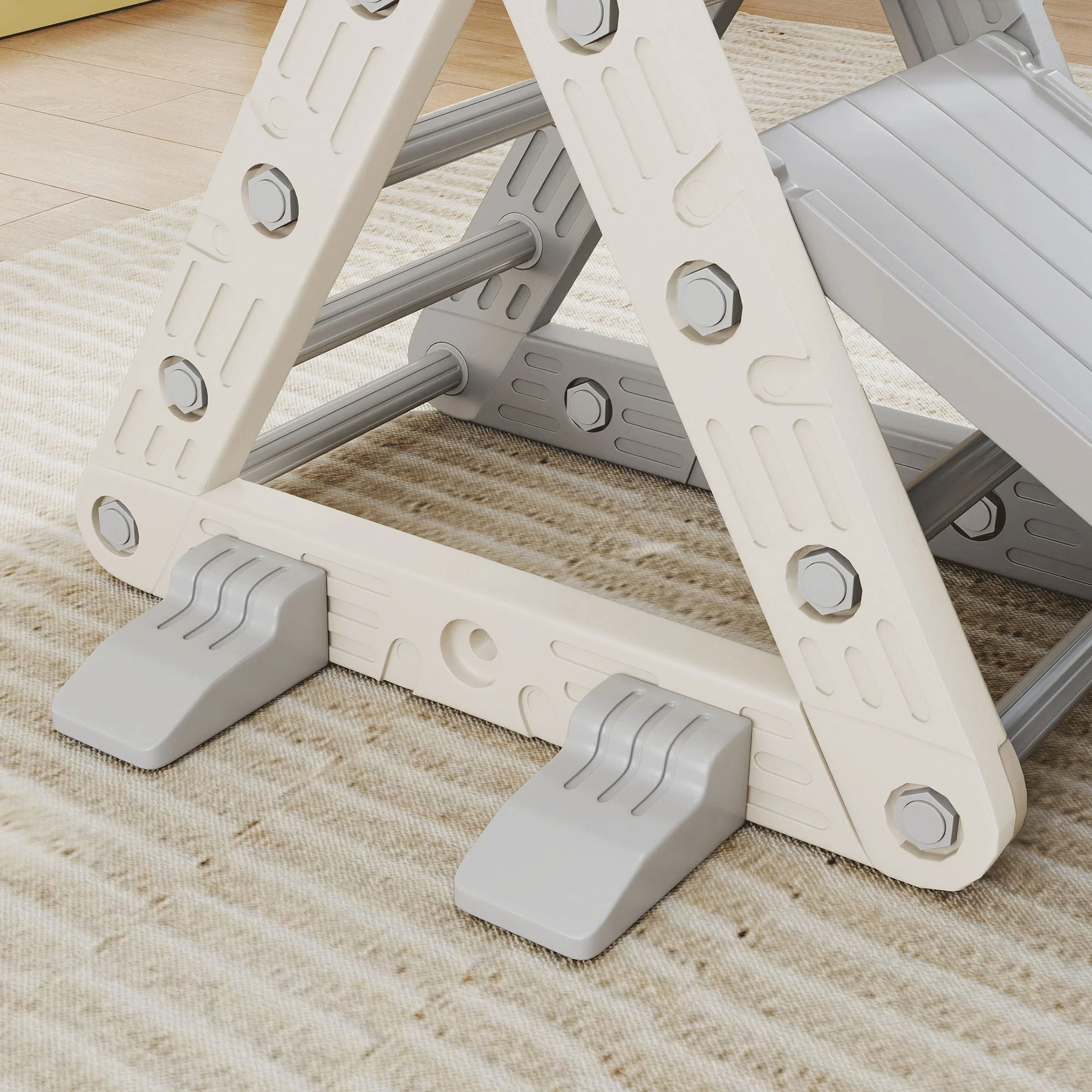 Aiyaplay Triángulo De Escalada Para Niños 3 En 1 Con Tobogán Y Rampa Gris - Image 4