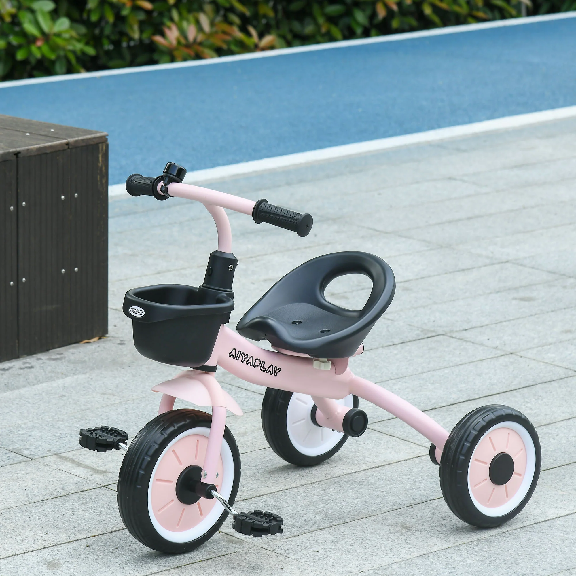 Aiyaplay Triciclo Para Niños De 2 A 5 Años Con Cesta Timbre 70,5x53x58 Cm Rosa - Image 2