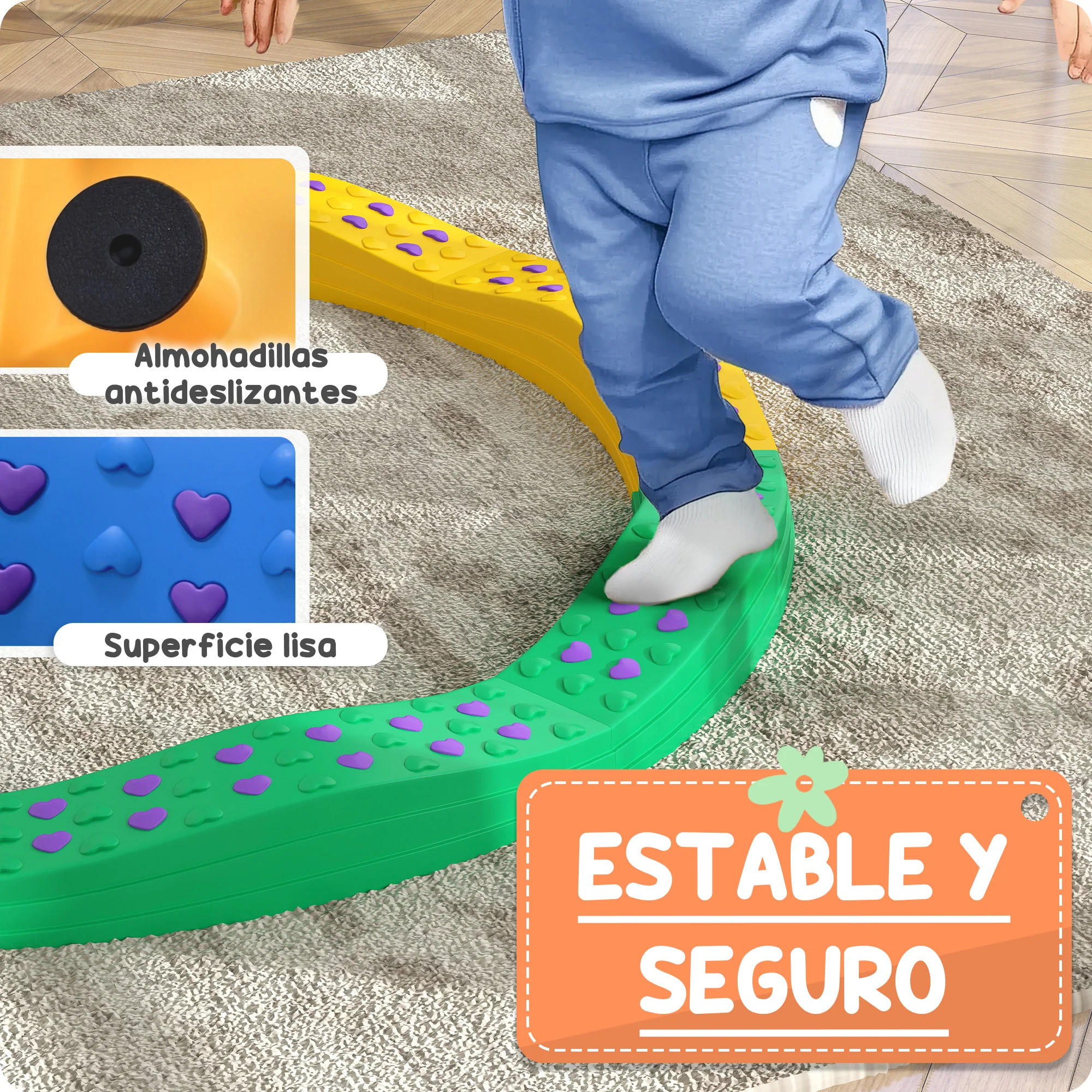 Aiyaplay Vigas De Equilibrio Para Niños De +3 Años De 8 Piezas Multicolor - Image 6