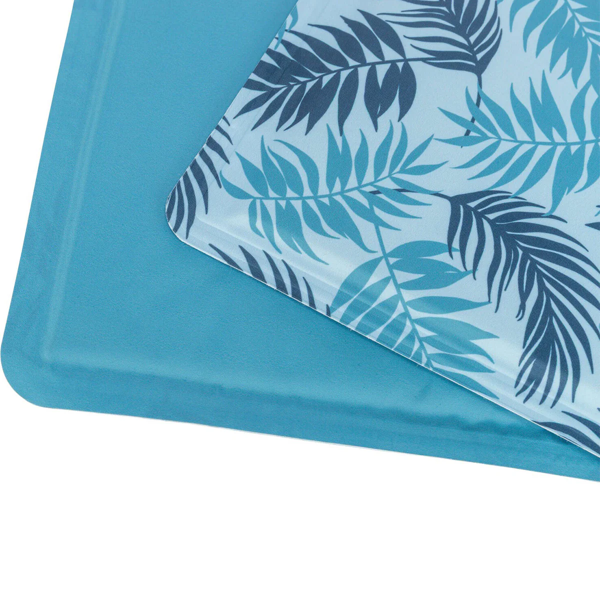 Alfombrilla refrigerante con estampado de hojas, 50 × 40 cm, azul claro - Image 3