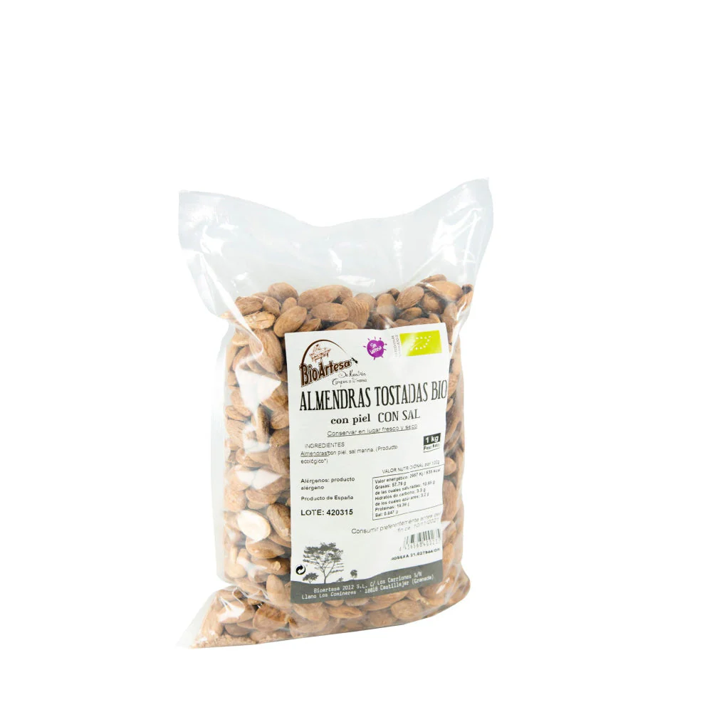 Almendra Ecológica Tostada Con Piel Bio 1 Kg