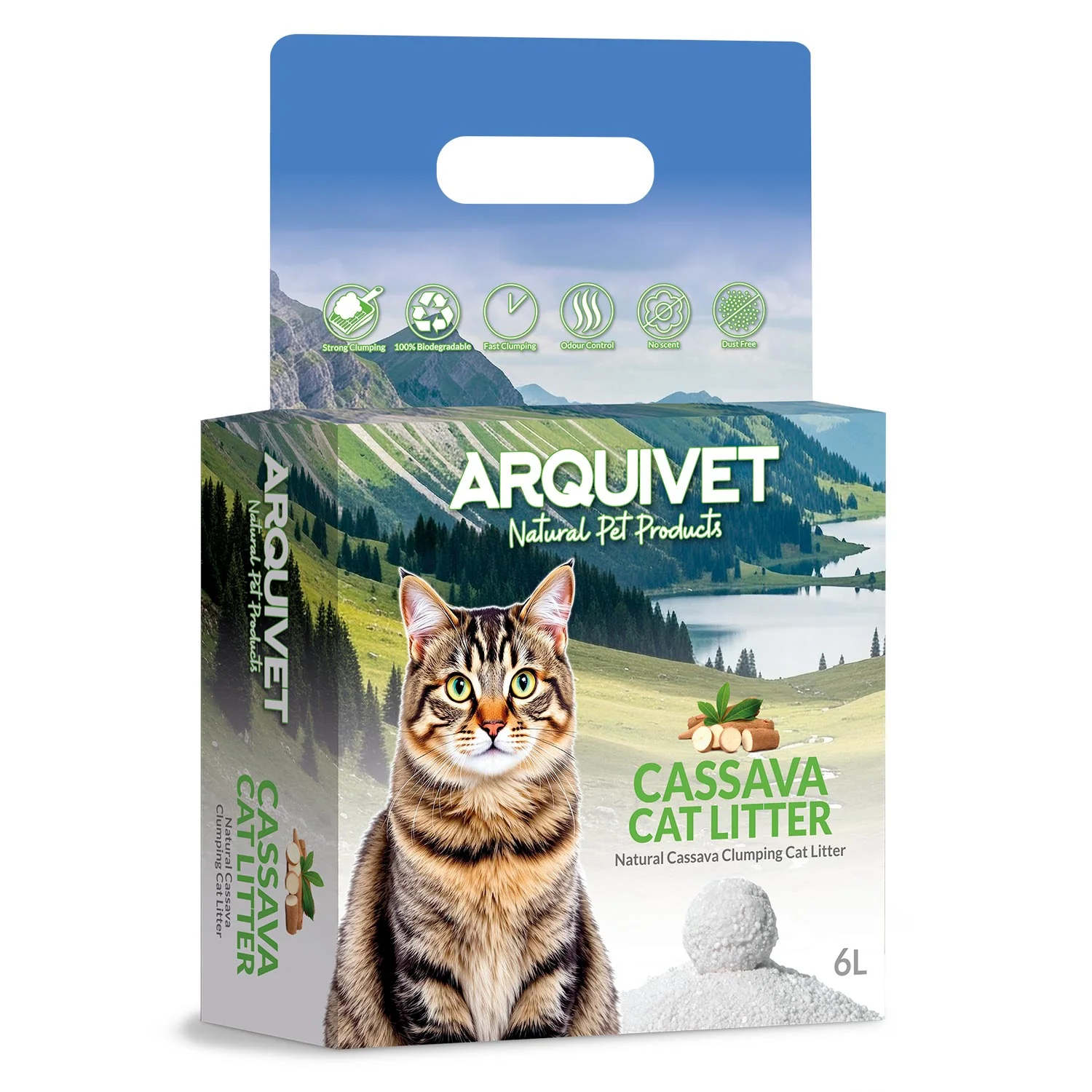 Arena de Yuca para Gatos Arquivet 6L 100% Biodegradable - Image 5