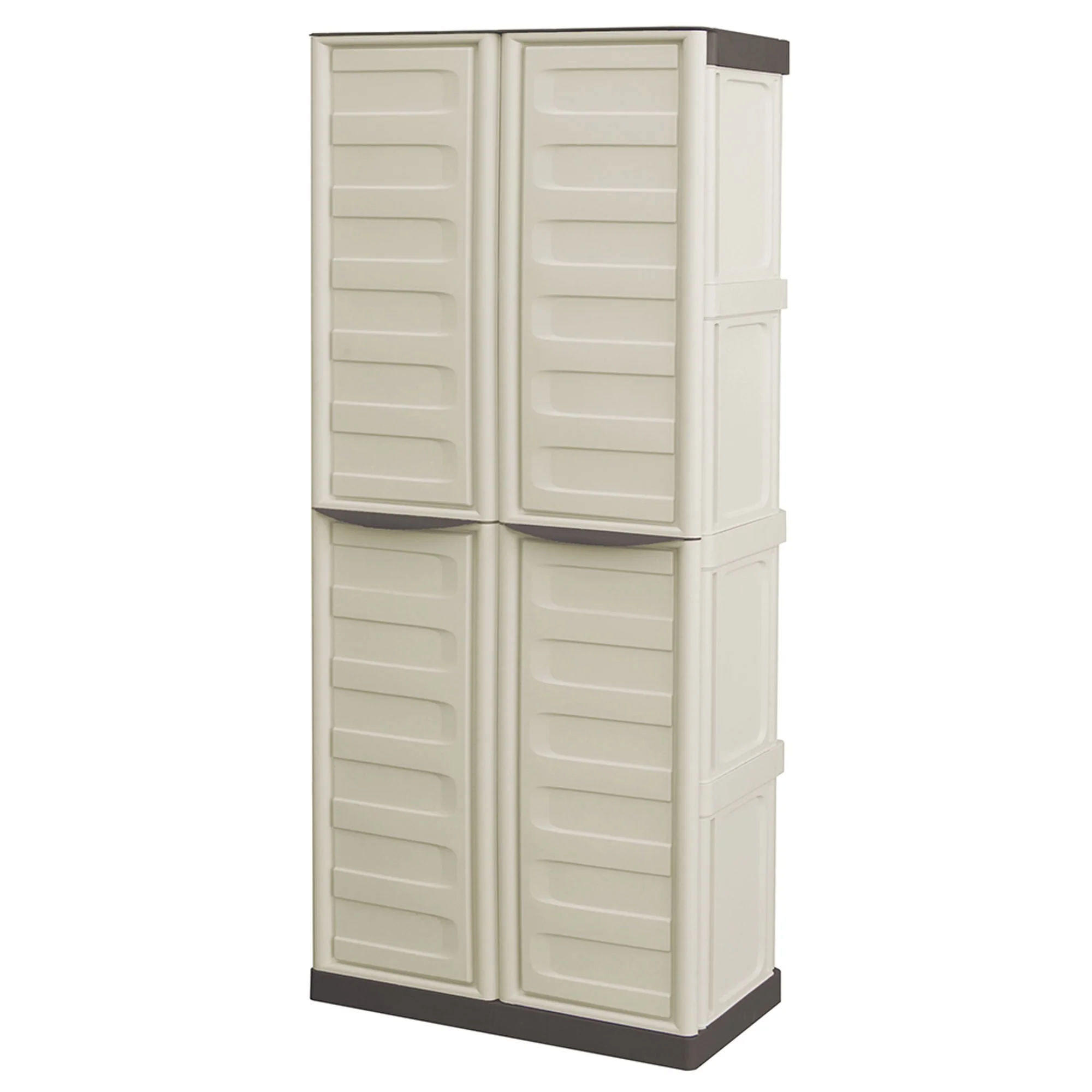 Armario De Altura Completa En Polipropileno, Color Marfil Y Taupe, L 700 X P 390 X H 1.650 Mm