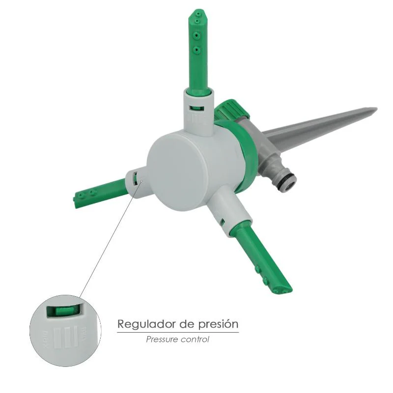 Aspersor Plástico 3 Brazos Con Pincho Con Regulador De Presión. - Image 4
