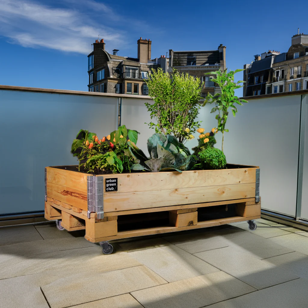 Bancal De Cultivo Pro De Madera De Pino Con Ruedas Urban Green Club - 120x80x40 Cm 200 L - Image 3