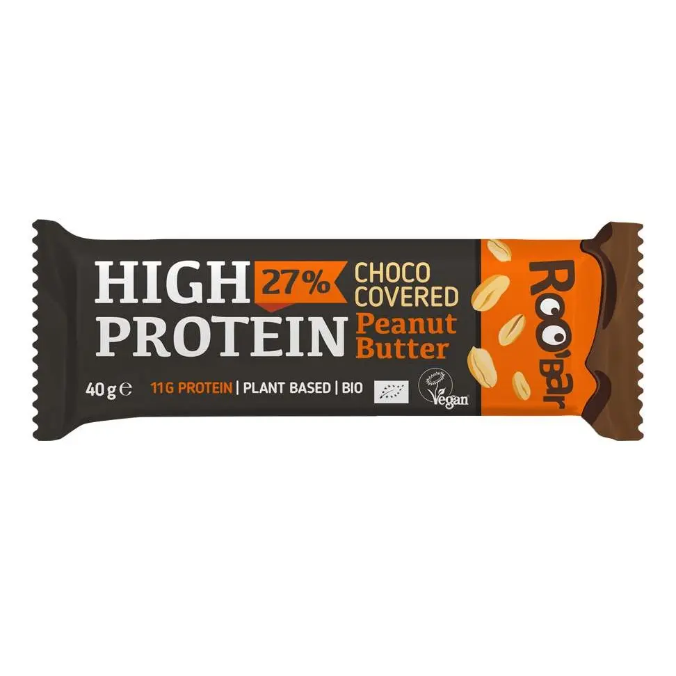 Barrita De Proteína Con Cacahuete Y Cobertura De Chocolate Roobar 40g Bio