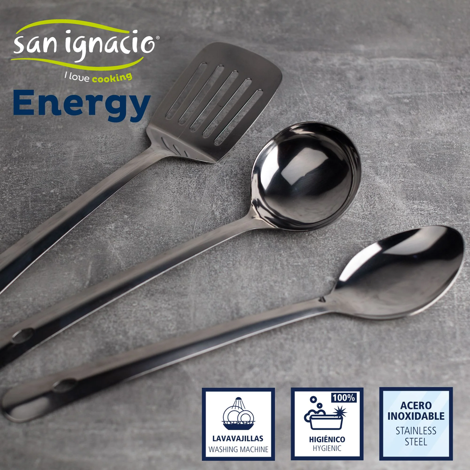 Bateria 5pcs Acero Inoxidable: Cazo Ø16x7,5 Cacerolas De Ø18x8,5 Y Ø20x9,5 Cms., Inducción + Set 3pcs Utensilios De Cocina En Acero Inoxidable - Image 3
