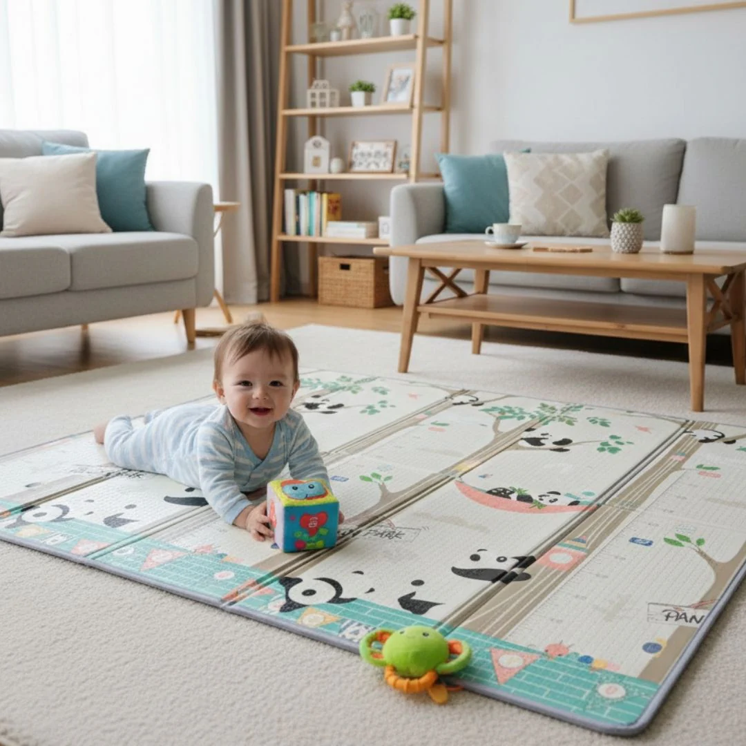 Bathby | Alfombra Plegable Para Bebé 200 × 180 Cm, Reversible Pandas/bosque - Image 5