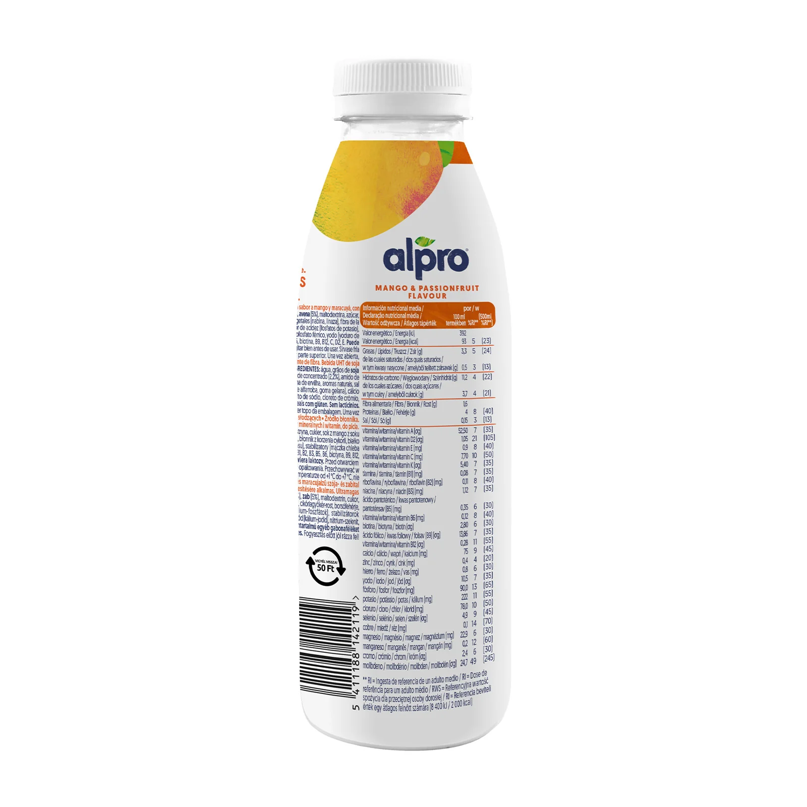 Bebida de Soja con Avena con sabor a Mango y Maracuyá To Go Mango/Fruta De La Pasion Alpro 1L - Image 3