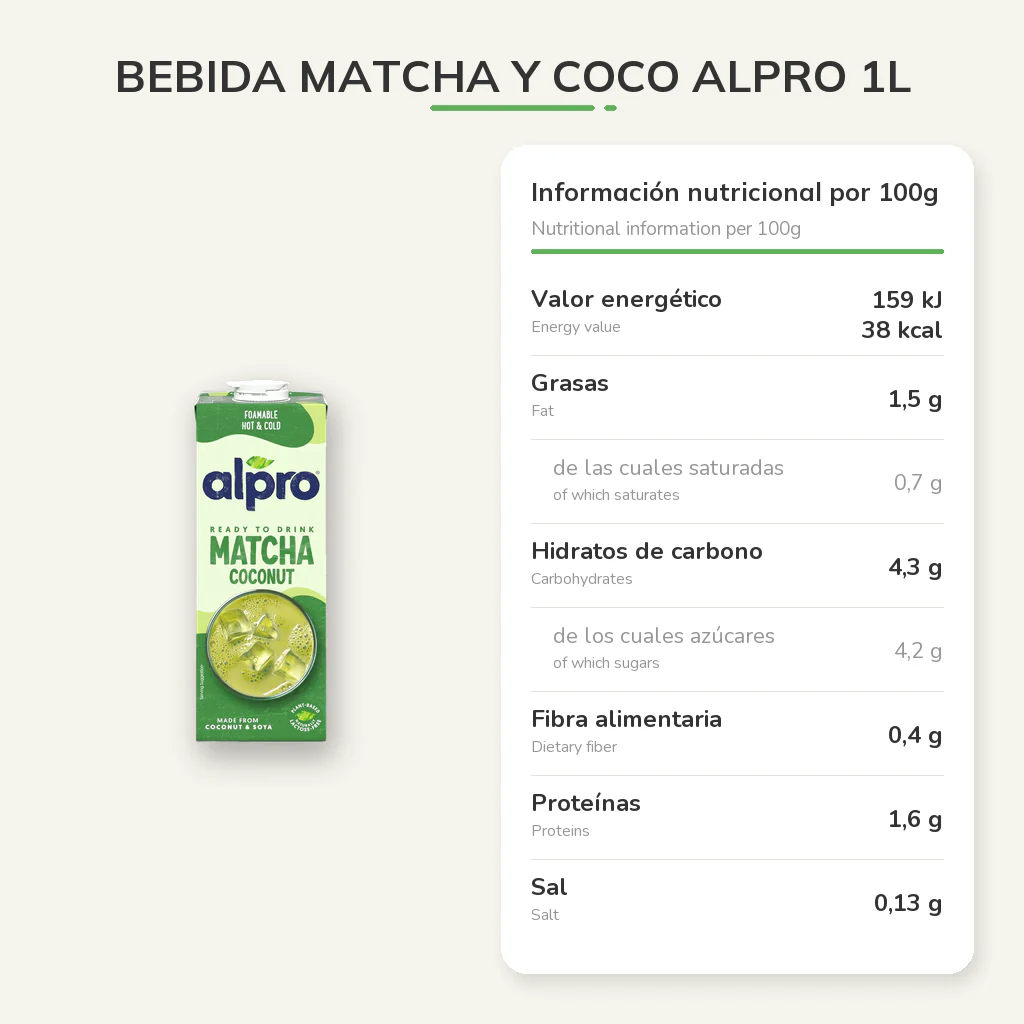 Bebida Matcha y Coco Alpro 1L - Image 5
