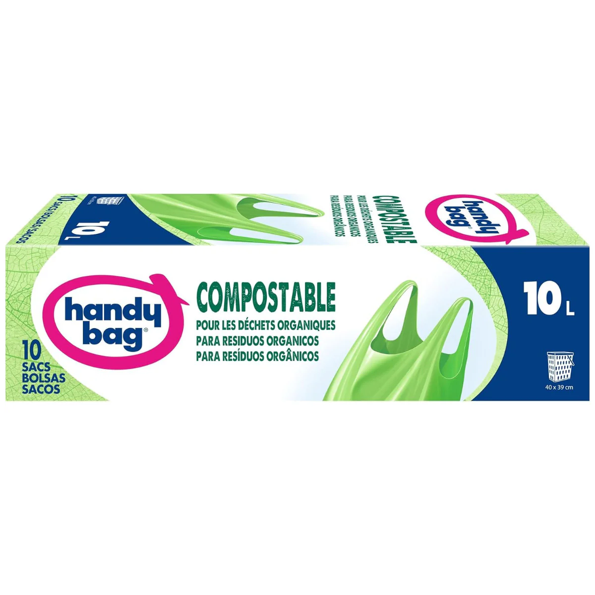 Bolsas asas compostables 10L Handy Bag 10 uds 100% compostables - Image 2