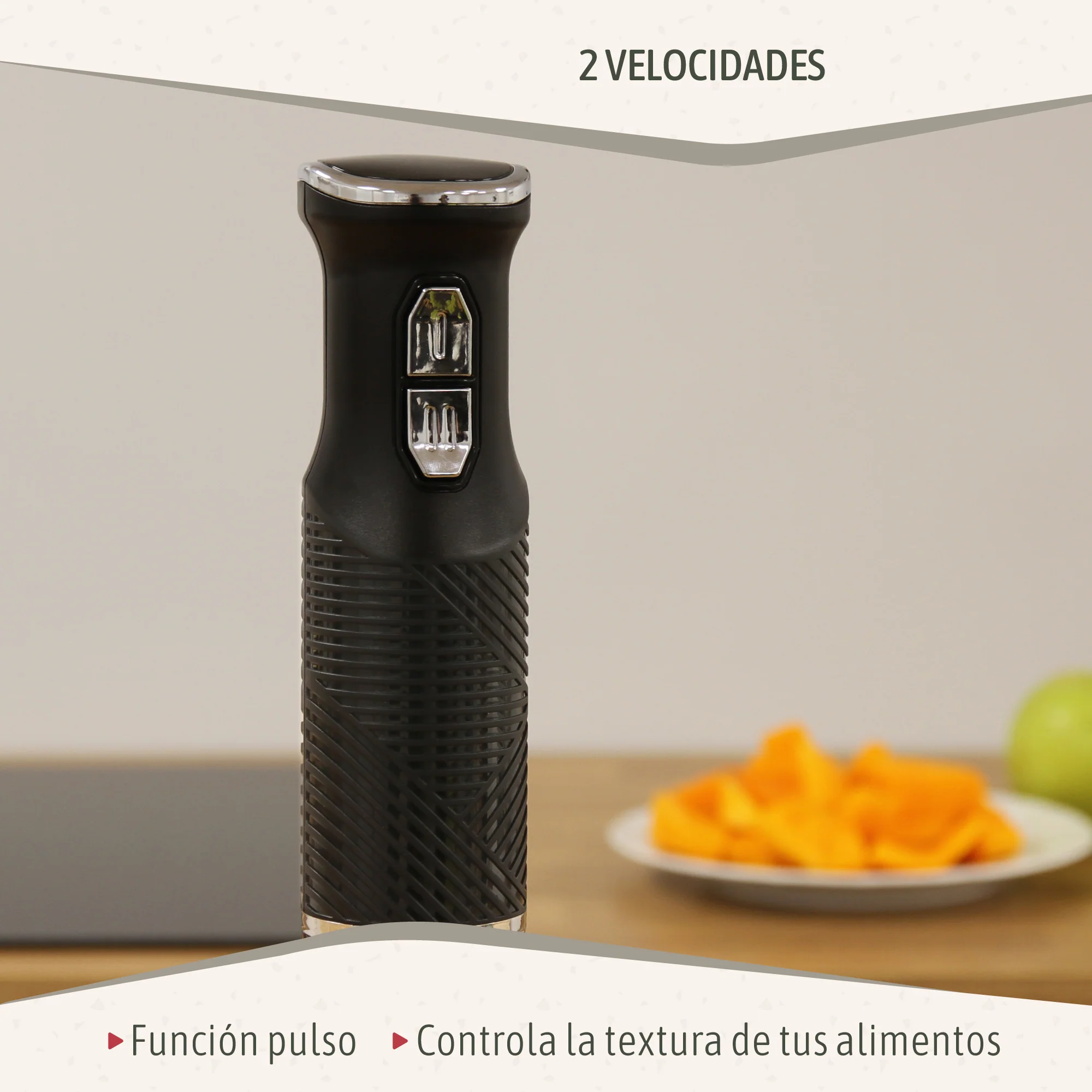 Briebe Batidora De Mano Brazo Desmontable, Cuchillas De Corte En Acero Inoxidable Diseño Ergonómico, Hb1173blk, Negro - Image 4