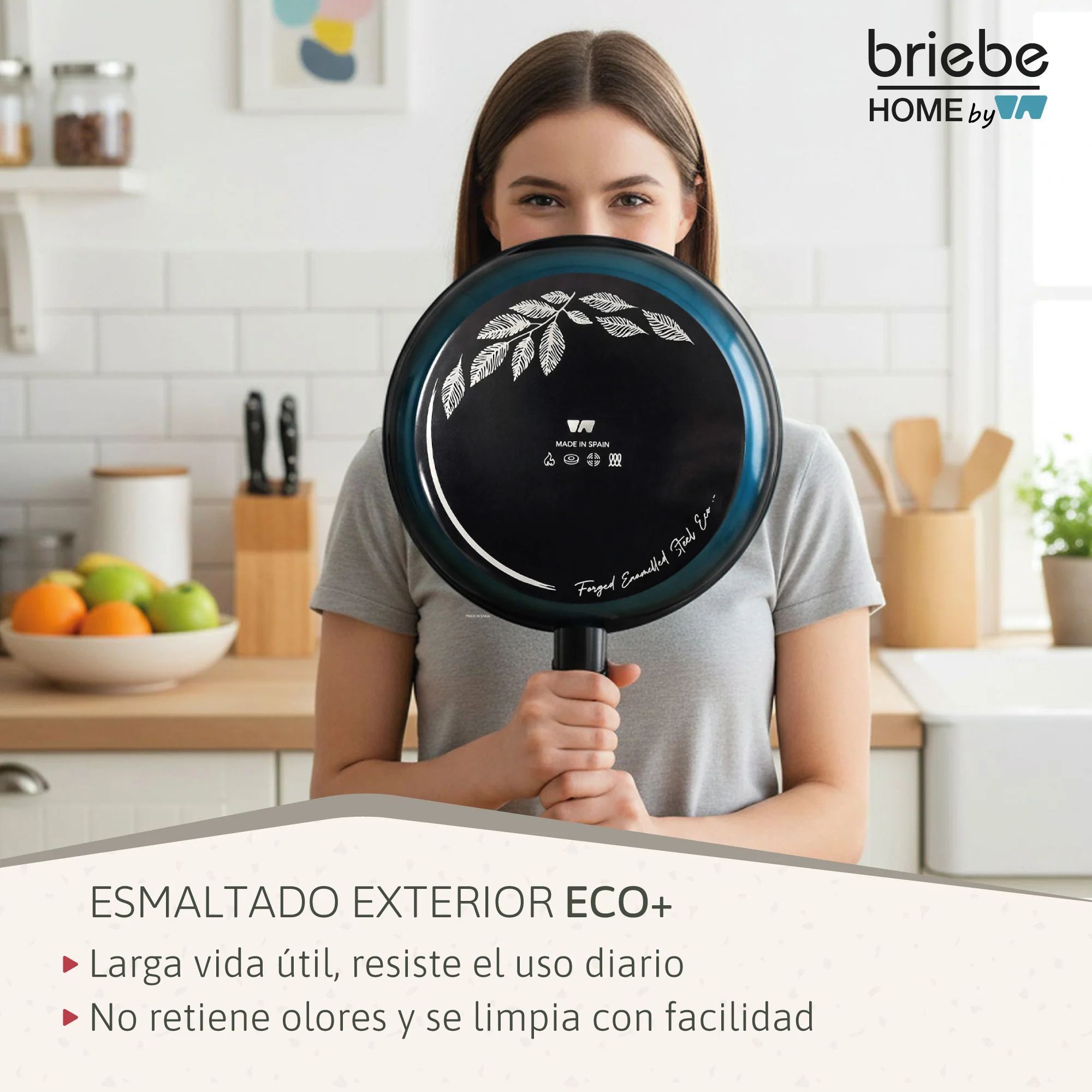 Briebe Sartén Inducción Acero Forjado 24 Cm Antiadherente Sin Pfoa, Todas Cocinas, Fabricada En España, Mare, Azul - Image 5