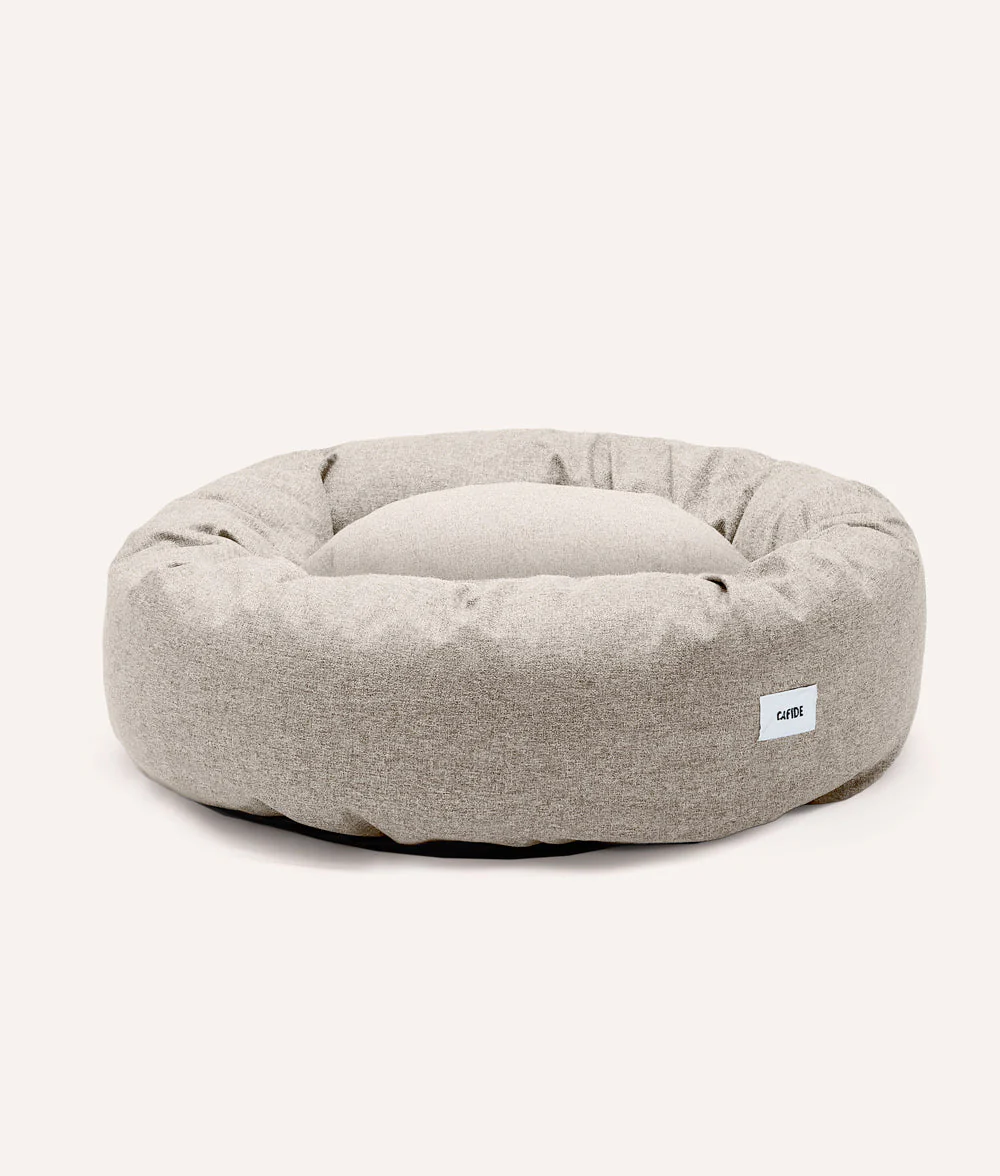 Cafide Cama Donut Para Perro Con Tejido De Chenilla Beige. Modelo Nuba. Talla M (80x80x20 Cm) - Image 3