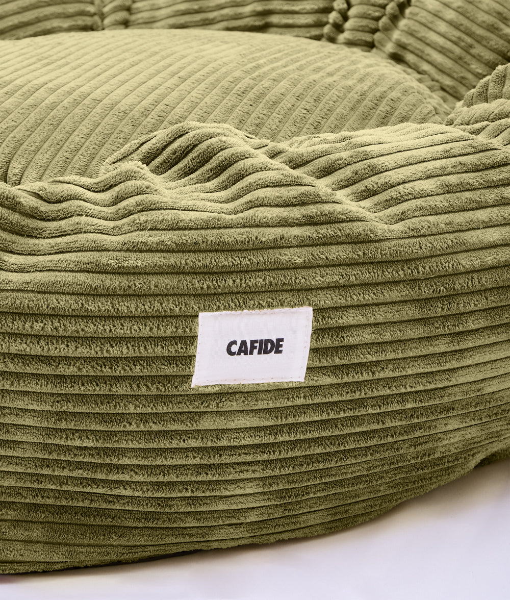 Cafide Cama Donut Para Perro Con Tejido De Pana Verde. Modelo Nuba. Talla S (60x60x15 Cm) - Image 5