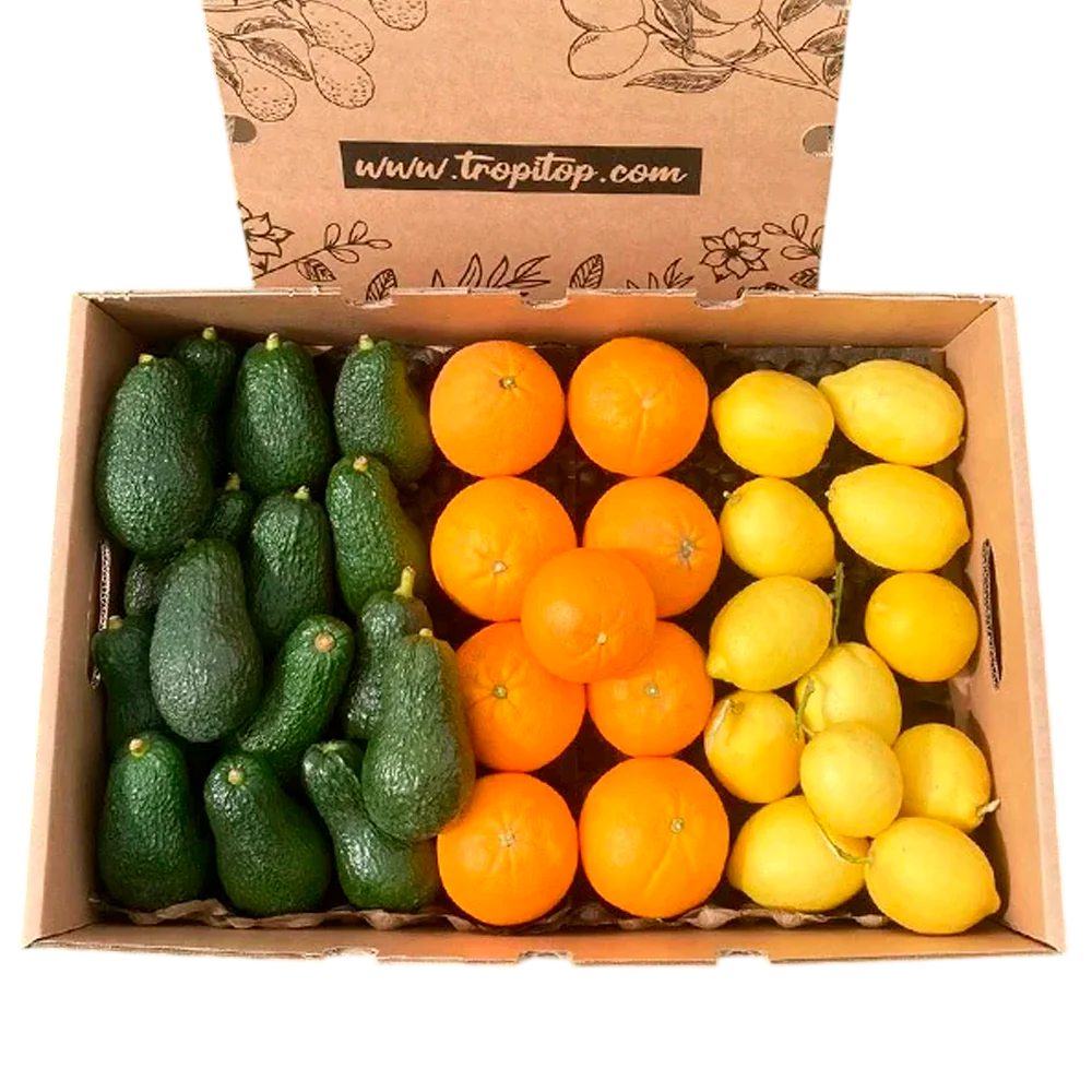 Caja 6kg Aguacates Hass, Naranjas Y Limones Directo Del Campo Tropitop (2kg De Cada Fruta)