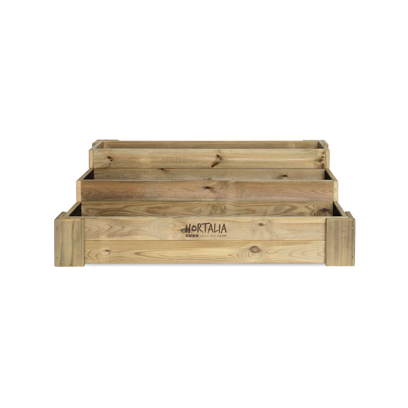 Cajón De Cultivo Madera Tratada Exterior Hortalia Box Stairs 120 120x80x40 Cm - Image 3