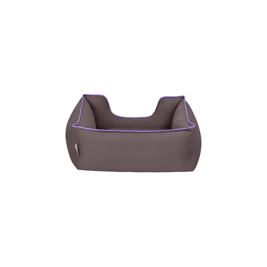 Cama Rectangular Confortable Impermeable Para Perro Wuapu Begur 105x85 Cm Marrón Con Detalle Lavanda - Image 3