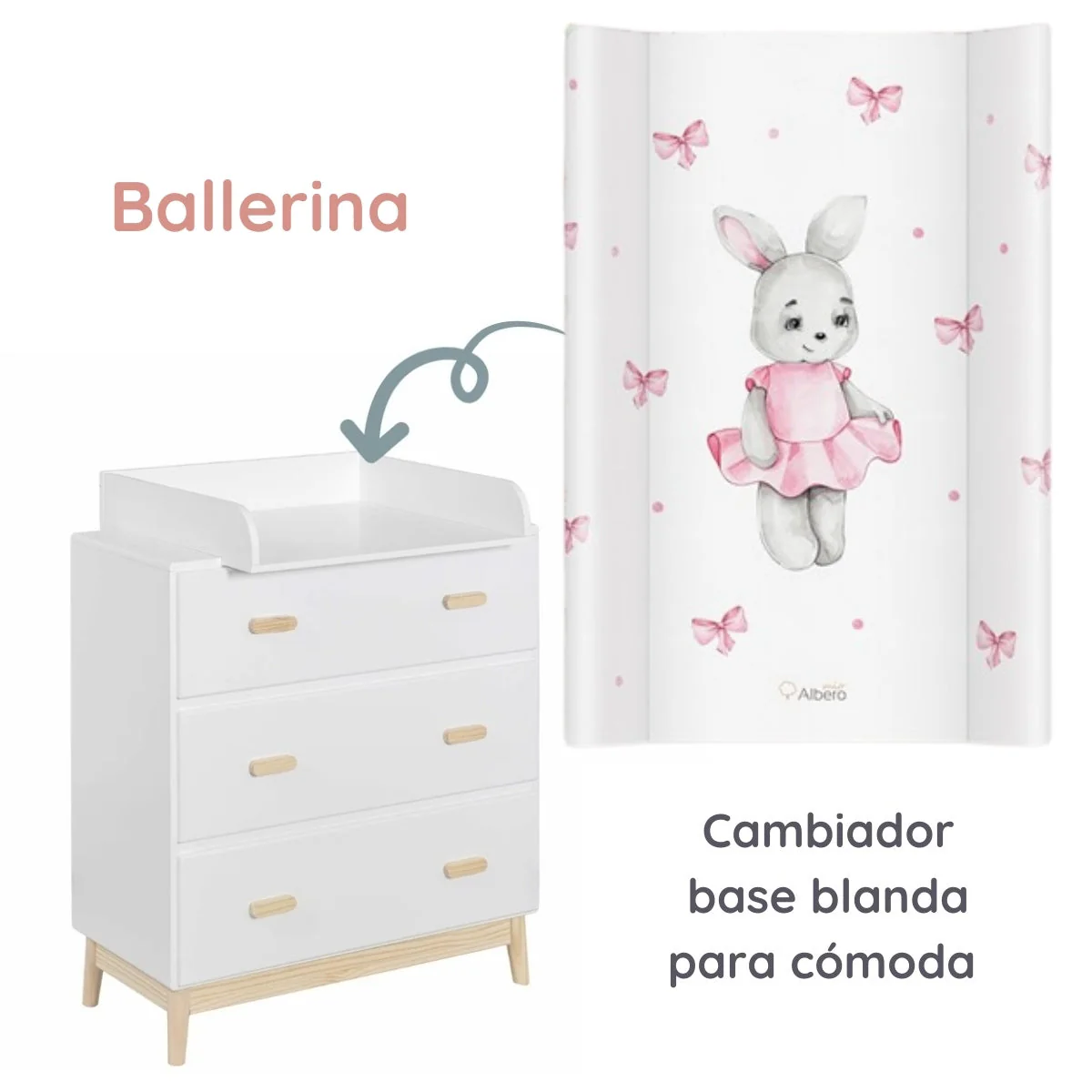Cambiador Base Blanda Para Cómoda 70x47 Ballerina - Image 2