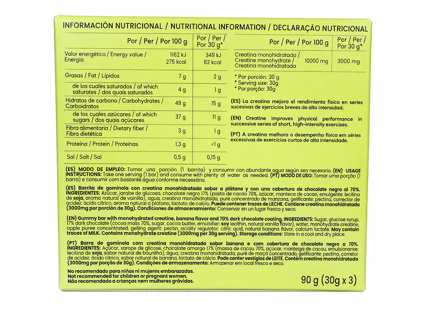 Candyglam Creatine | Gummy Bar Vegana Con Chocolate 70% | 3g Creatina Creavitalis® | Pack 9 Barritas - Image 3