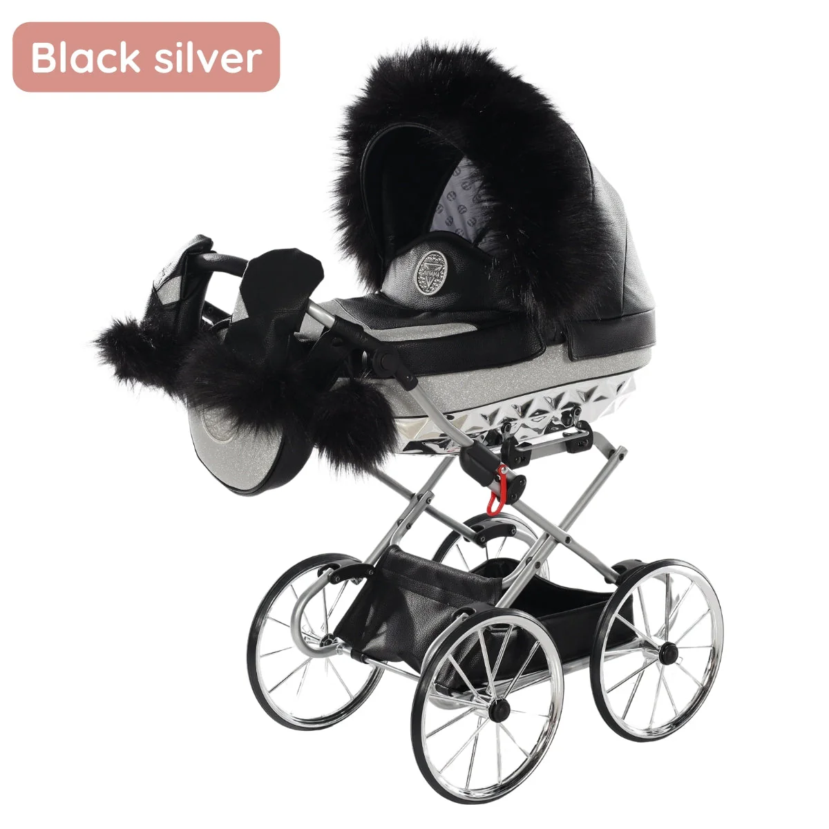 Carro De Muñecas Hand Craft Glitter Satin Classic Black / Silver - Image 3
