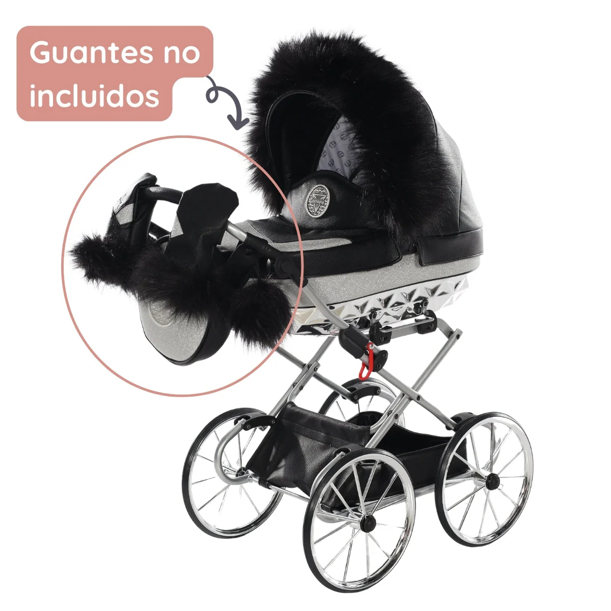 Carro De Muñecas Hand Craft Glitter Satin Classic Black / Silver - Image 5