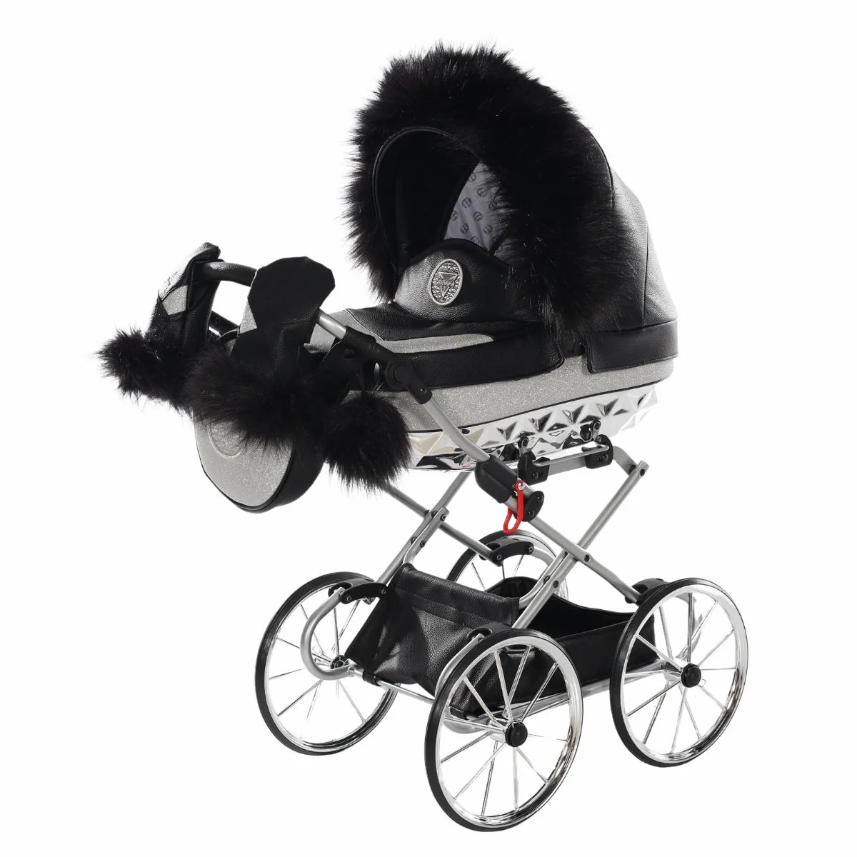 Carro De Muñecas Hand Craft Glitter Satin Classic Black / Silver - Image 6