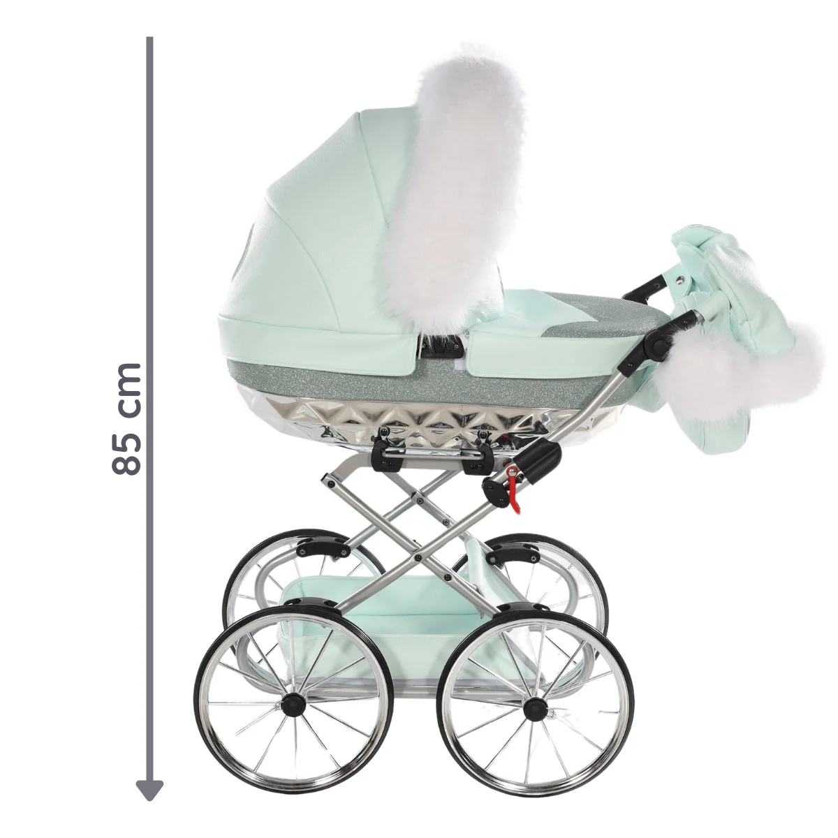 Carro De Muñecas Hand Craft Glitter Satin Classic Mint / Silver - Image 2