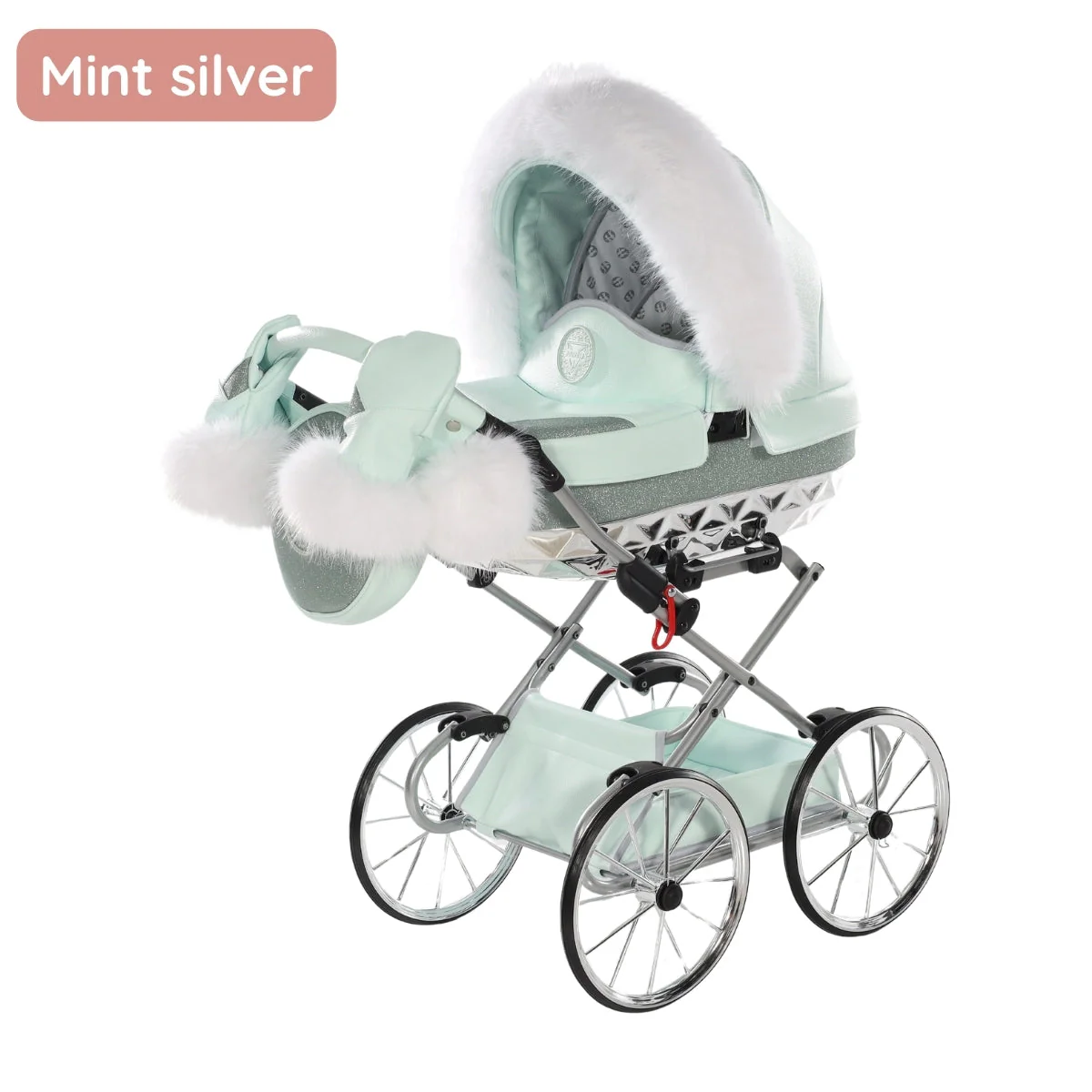 Carro De Muñecas Hand Craft Glitter Satin Classic Mint / Silver - Image 3