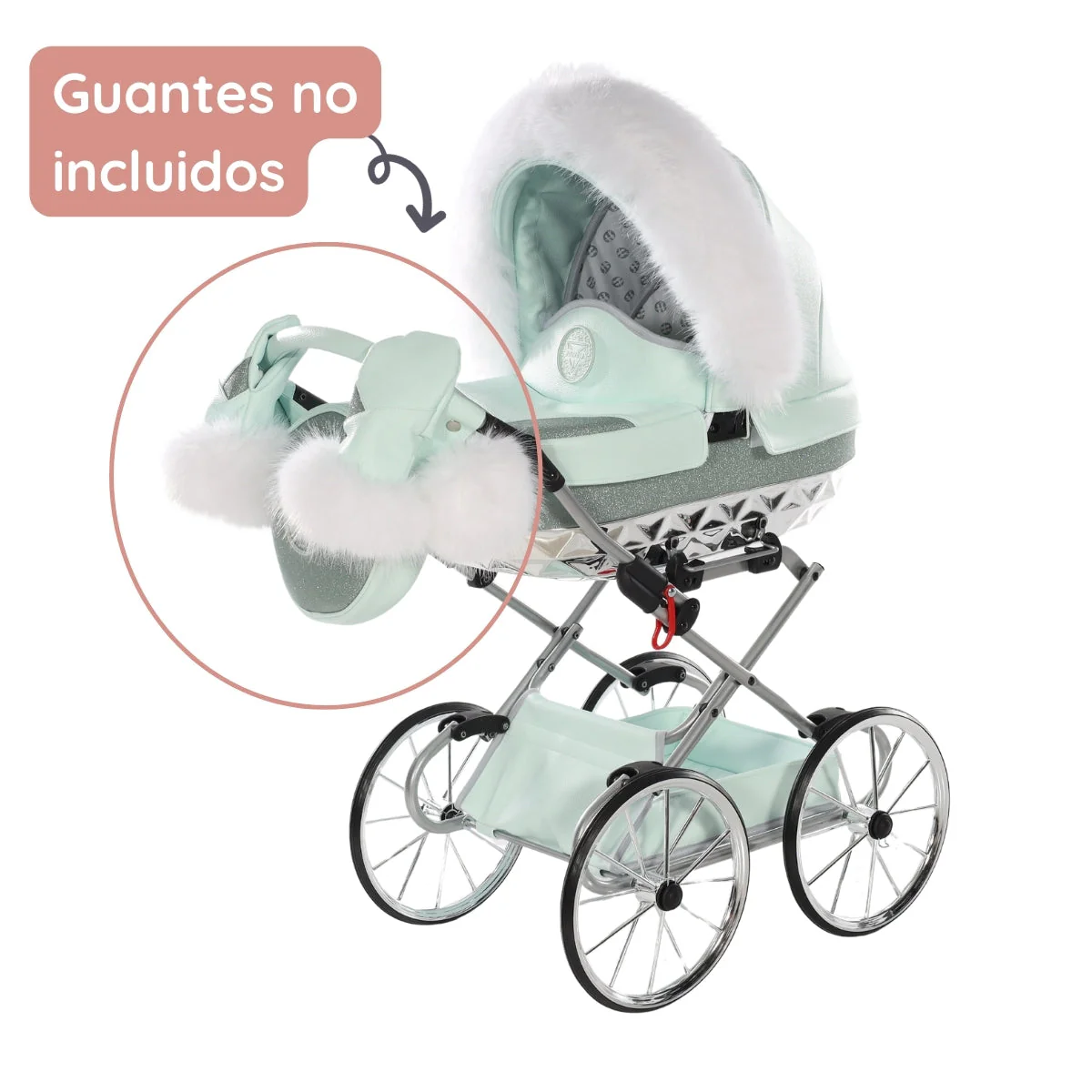 Carro De Muñecas Hand Craft Glitter Satin Classic Mint / Silver - Image 5