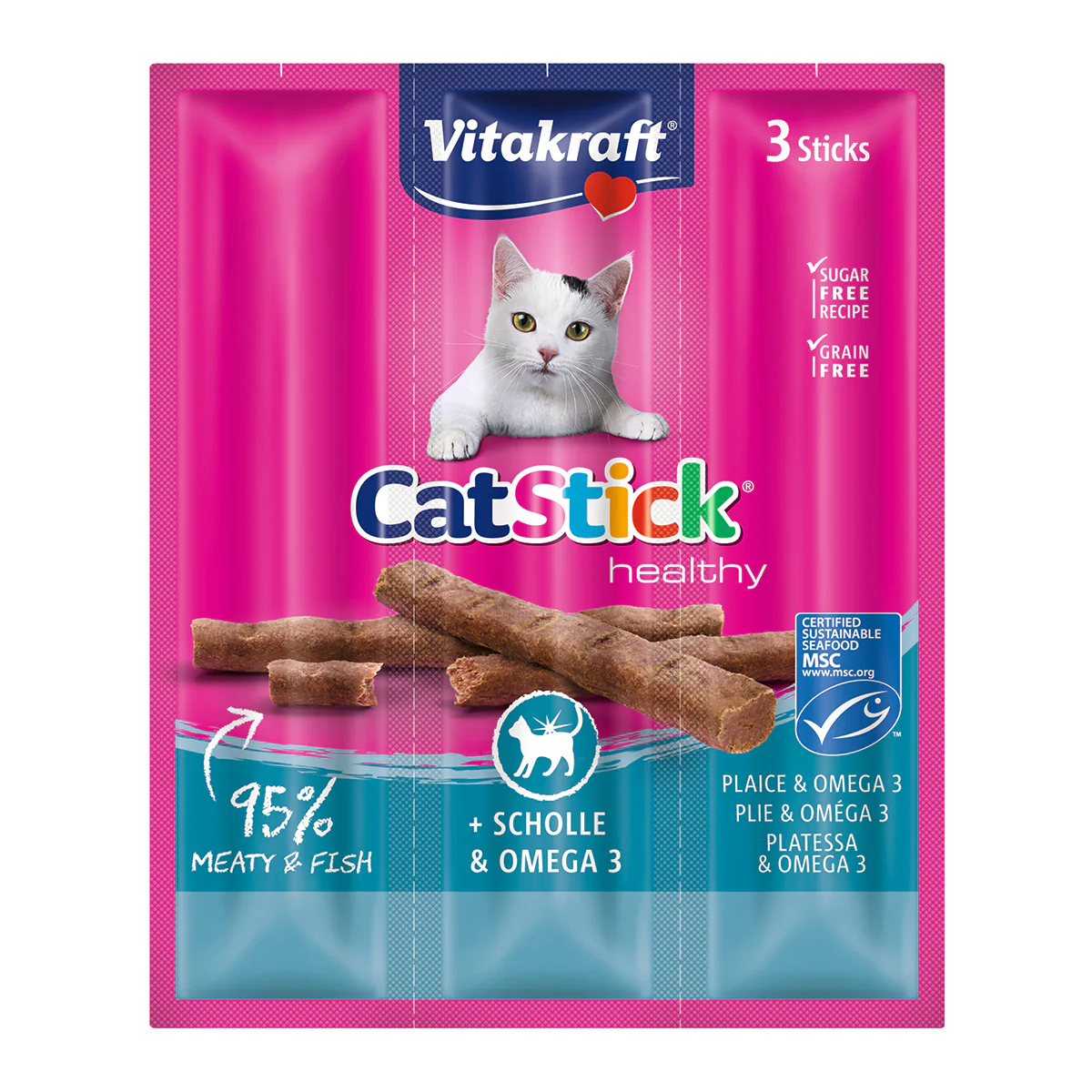 Cat Stick® platija y Omega 3 Vitakraft 18 g (3 uds.)