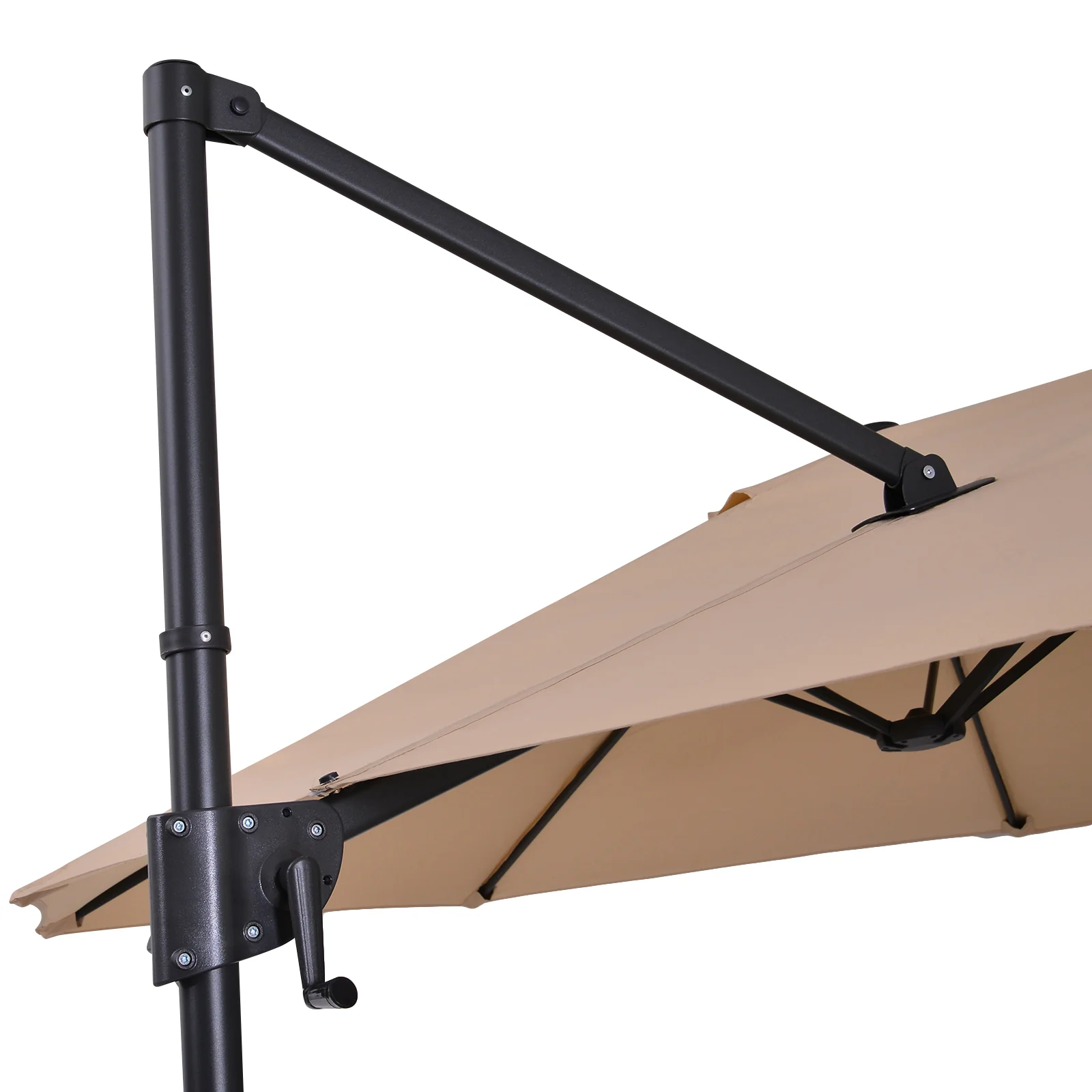 Conjunto De Sombrilla Doble Beige Outsunny 270x445x260 Cm Con Base Rellenable De 4 Piezas - Image 4