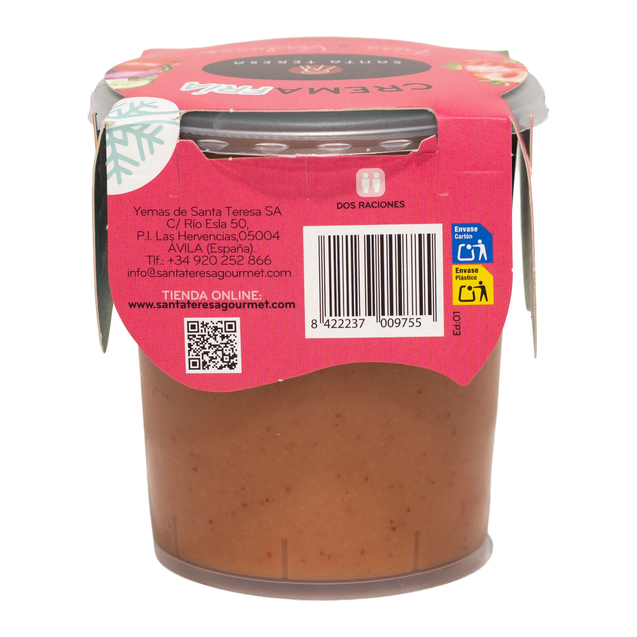 Cremafría De Fresa Y Verduras. Una Combinación Perfecta De Verduras Y Frutas Para Tomar En Frío. 400g - Image 3
