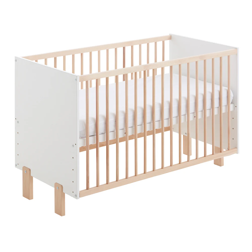 Cuna Convertible En Cama Umami Estilo Nórdico Infantil, Con Ruedas, Kit Colecho Y Barandillas De Seguridad - Image 2