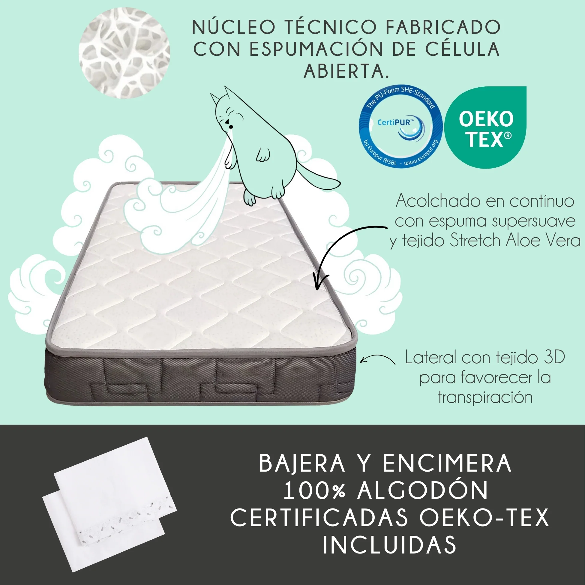 Cuna De Bebé Nuru Estilo Nórdico Infantil, Con Kit Colecho, Colchón Morfeo Y Ropa De Cama 100% Algodón - Image 2